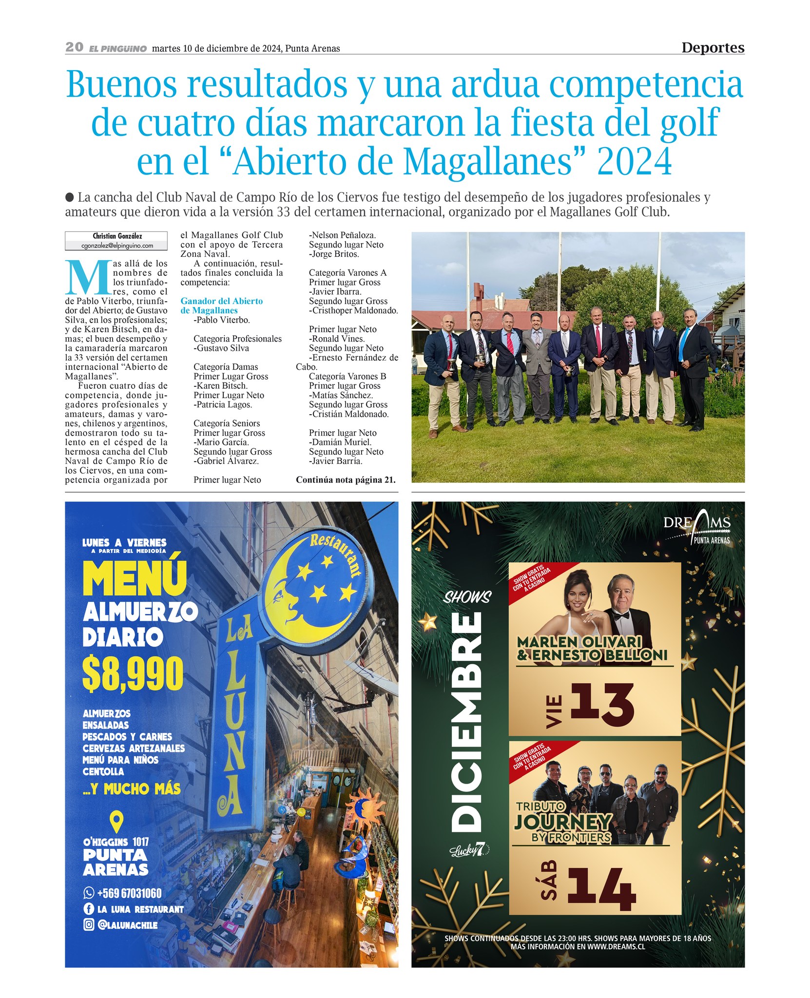 ⛳ La cancha del Club Naval de Campo... - Diario El Pingüino | Facebook