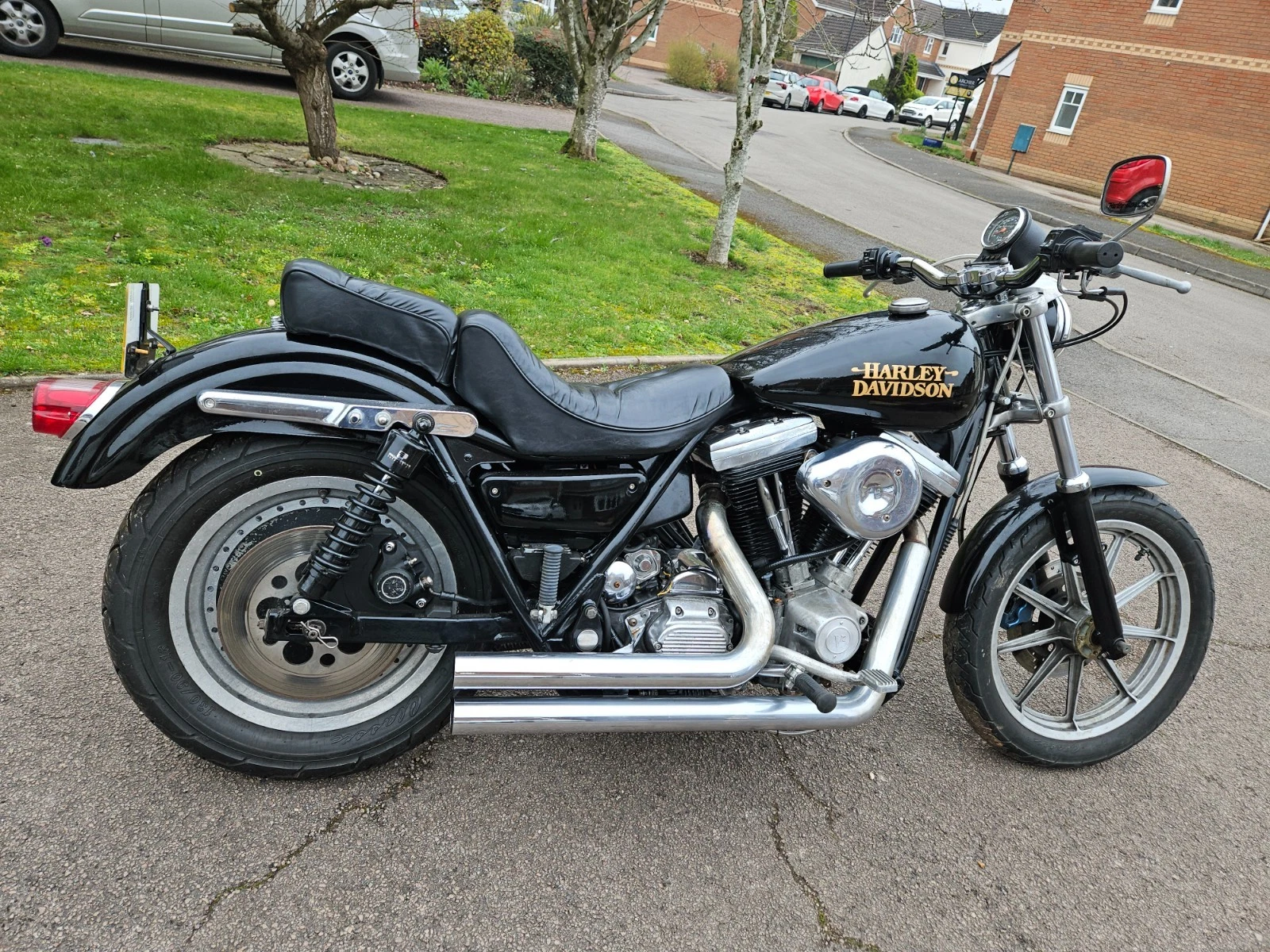 Harley Davidson FXR from 1991 is up for grabs, with a rubber