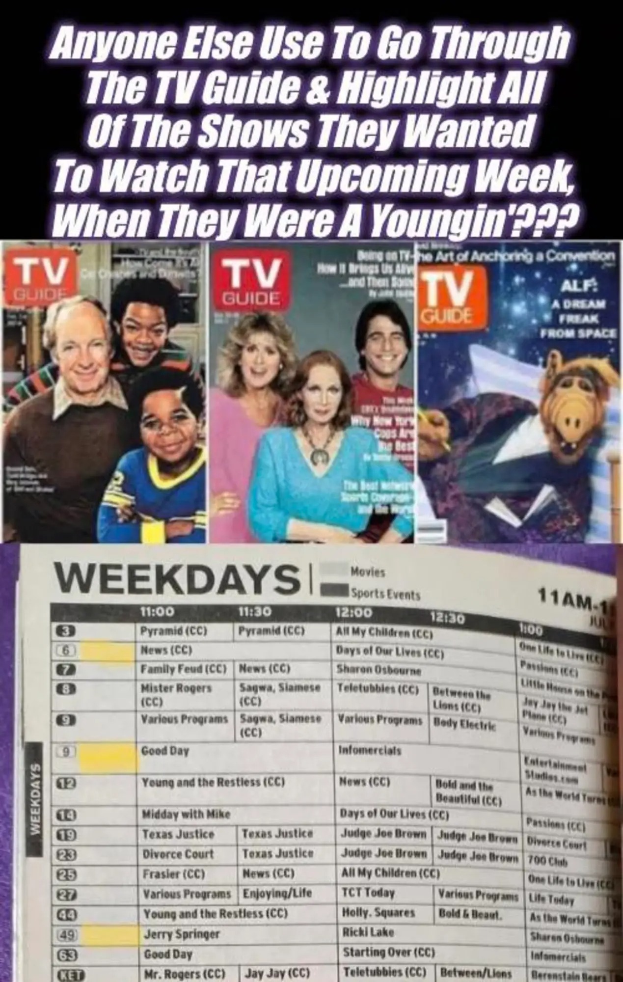 Here's the TV Guide from this week in 1983. Who else misses this?