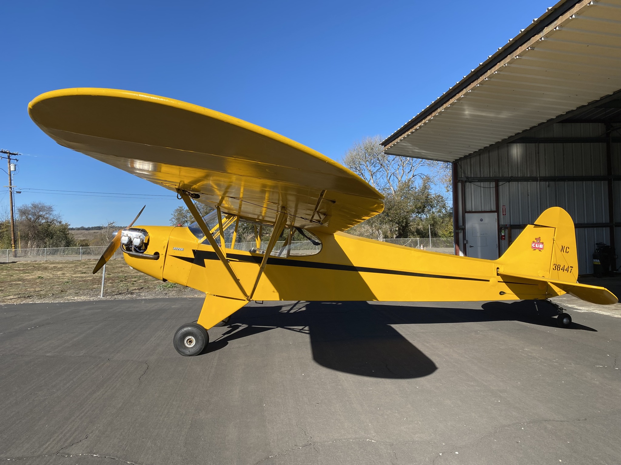 1945 J3 Aircraft for Sale with C-90 Engine and 8 Gallon Wing Tank