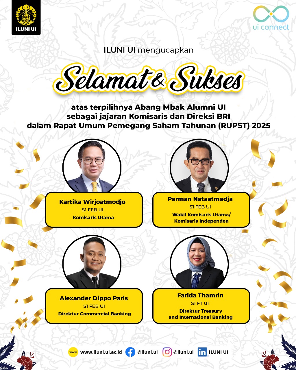 ILUNI - ILUNI UI mengucapkan selamat atas terpilihnya Abang dan Mbak ...