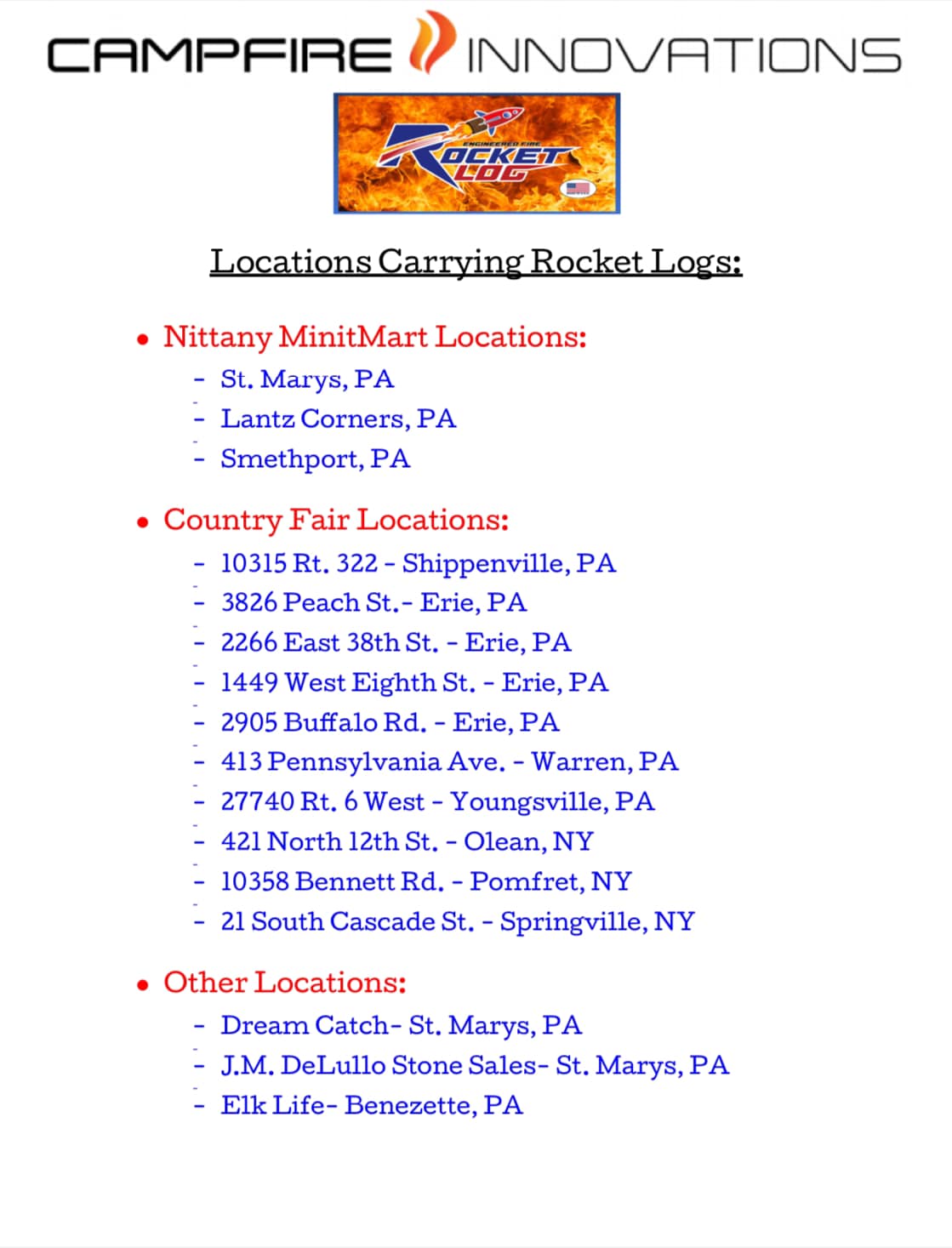Campfire Innovations LLC - A list of locations where you can purchase ...