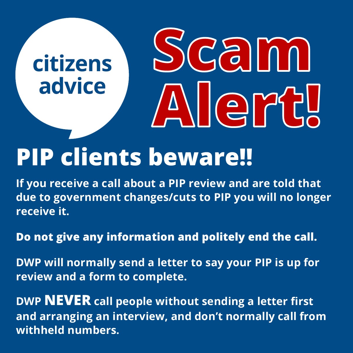 Scam Alert. Shared from Citizens... - Erewash Borough Council | Facebook