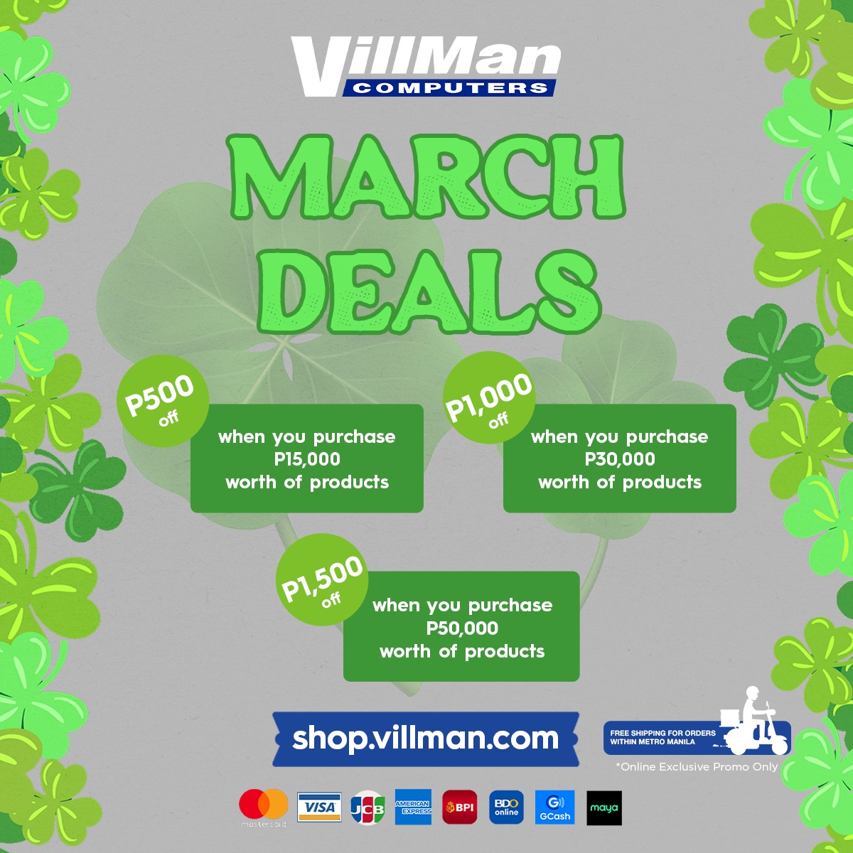 VillMan - 🛒 shop.villman.com 𝗠𝗔𝗥𝗖𝗛 𝗣𝗥𝗢𝗠𝗢 ️ 👉🏻 P1,500 OFF... | Facebook