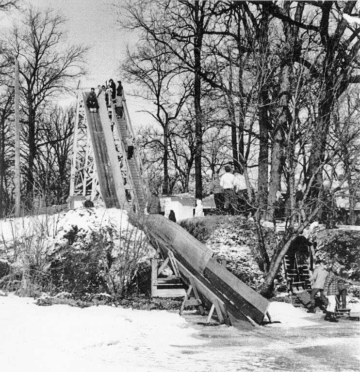 Devils Lake toboggan slide history