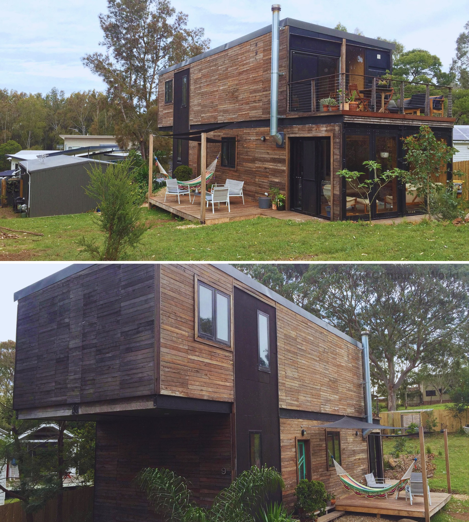 Shipping - Man Built His Dream House Using 4 Shipping Containers for ...