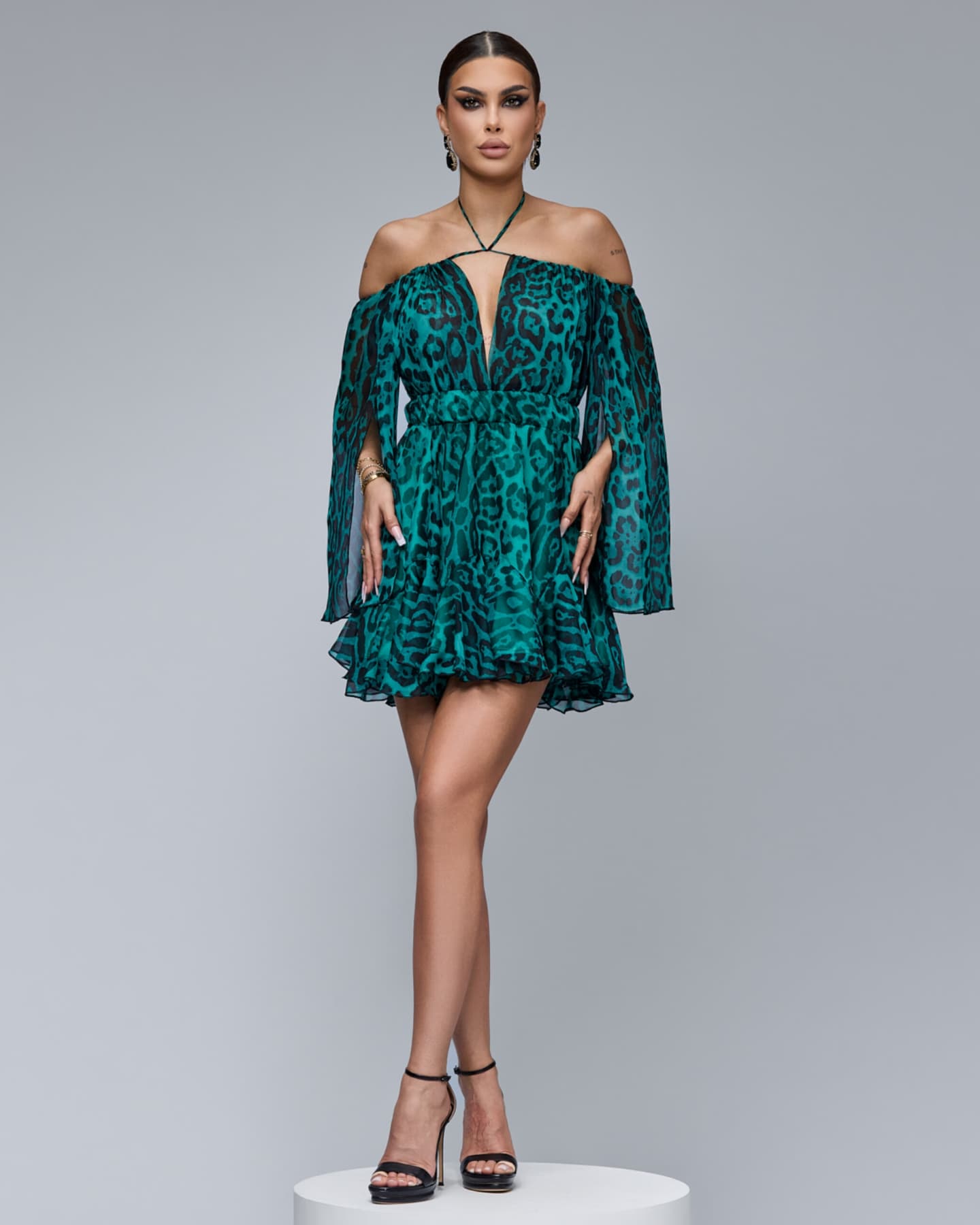 emerald green animal print dress Fierce, flirty, and fearless. 💚 This off-shoulder brings bold elegance to your summer nights. 😍✨️ #NinaCovaci #NewArrival #SummerStyle #BoldFashion #AnimalPrintDress #EffortlessChic #LuxuryLook #StatementStyle category: All