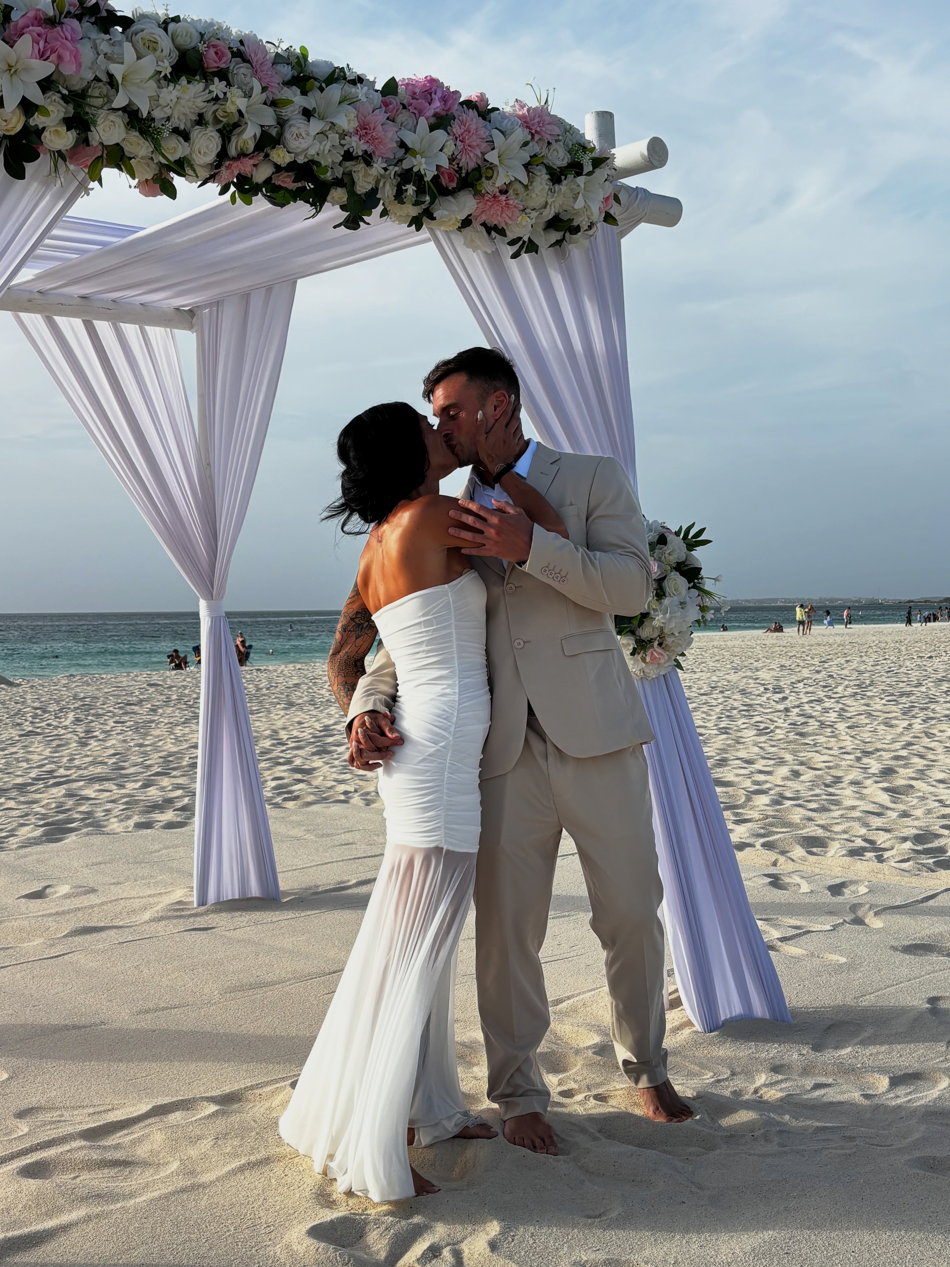 beach wedding bikini dress We got married in Aruba last week. Can't wait to spend forever with you. I love you Danielle Devine || OCB PRO ♥️ Swim suit Size:40 X-Long Noname's Book Club miss mary mack dressed offering superior breathability and