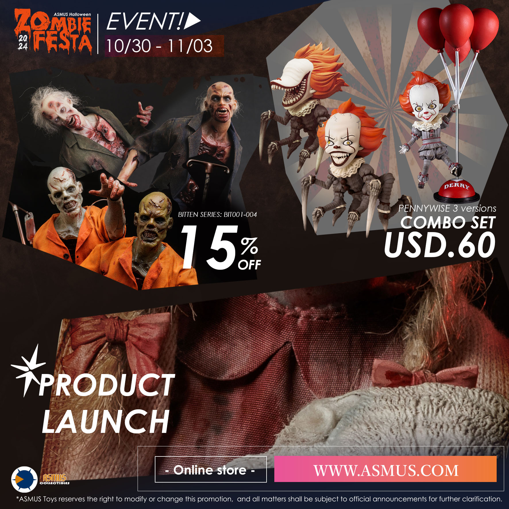 Asmus Toys' zombie girl Katty action figure