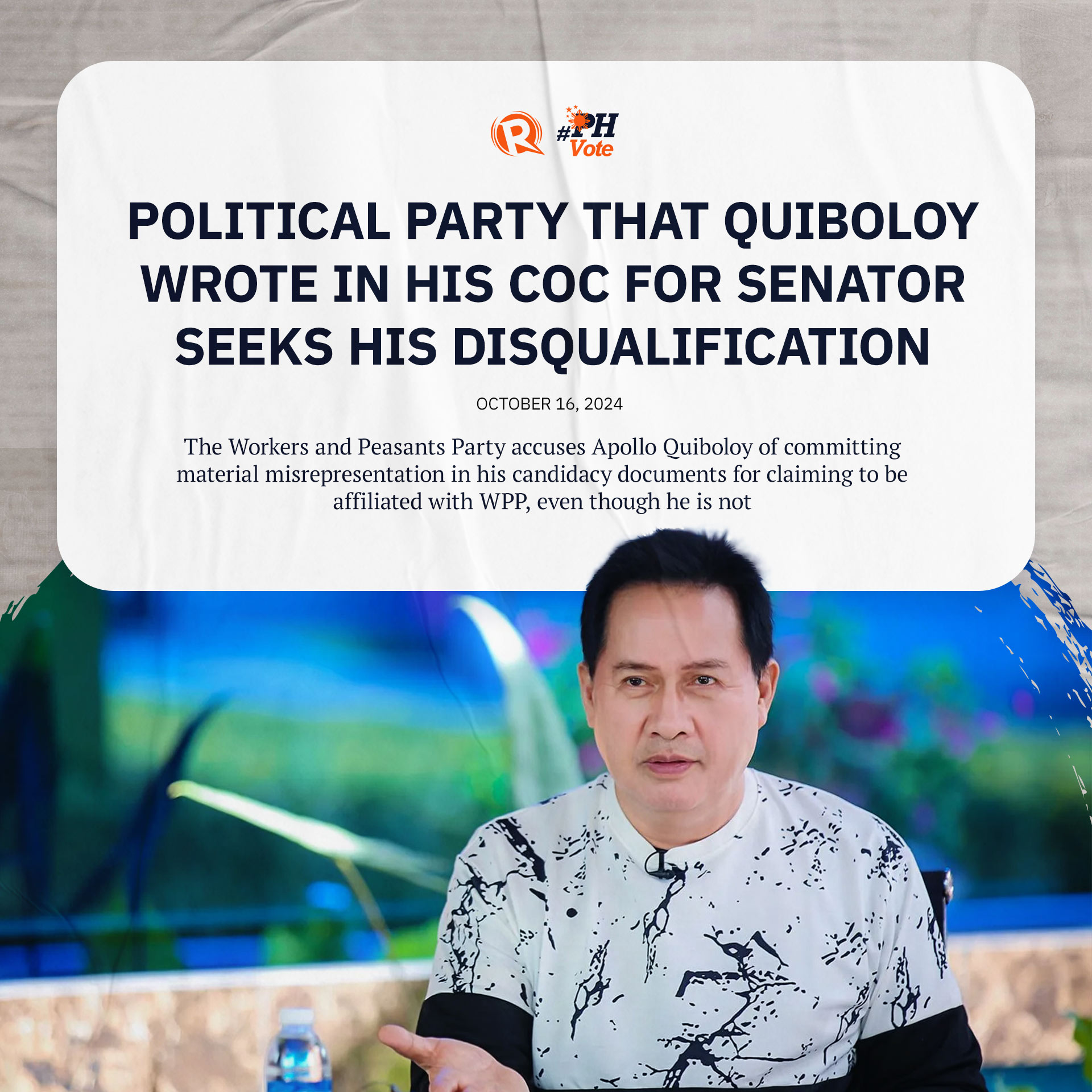 Rappler - A political party that doomsday preacher Apollo...
