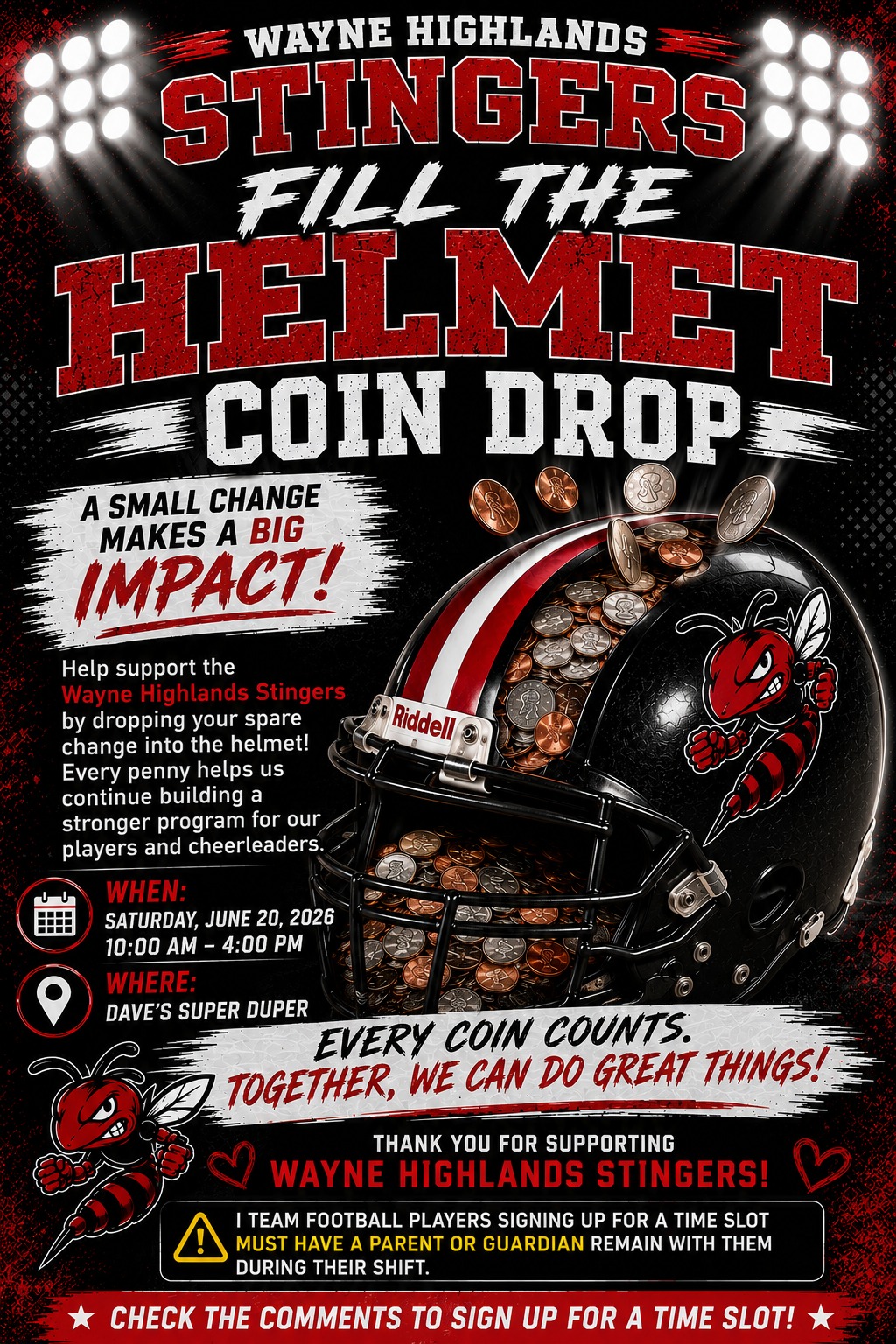 centerville oh football helmet fundraiser Circleville Riddell Speed Mini Helmet and Mask with High Quality Decals Stingers Football- Fill the Helmet