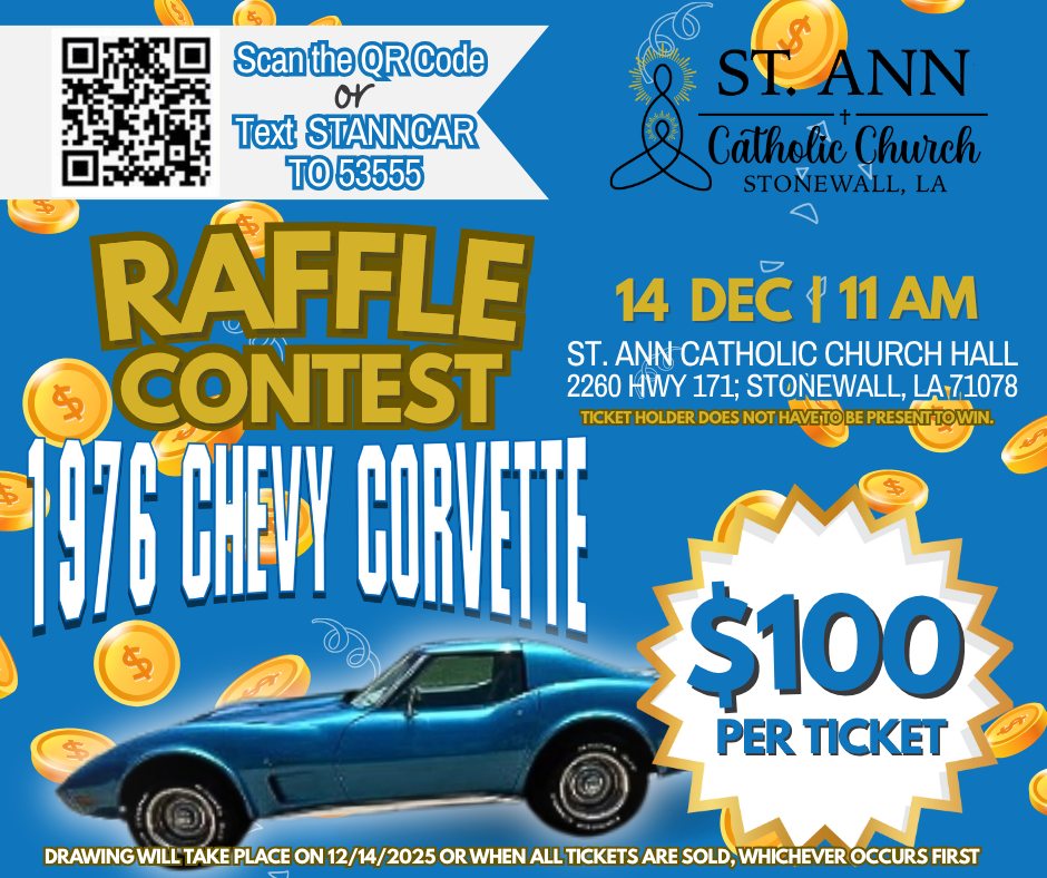 St. - 🚨 RAFFLE ALERT! 🚨 St. Ann Catholic Church in Stonewall is ...