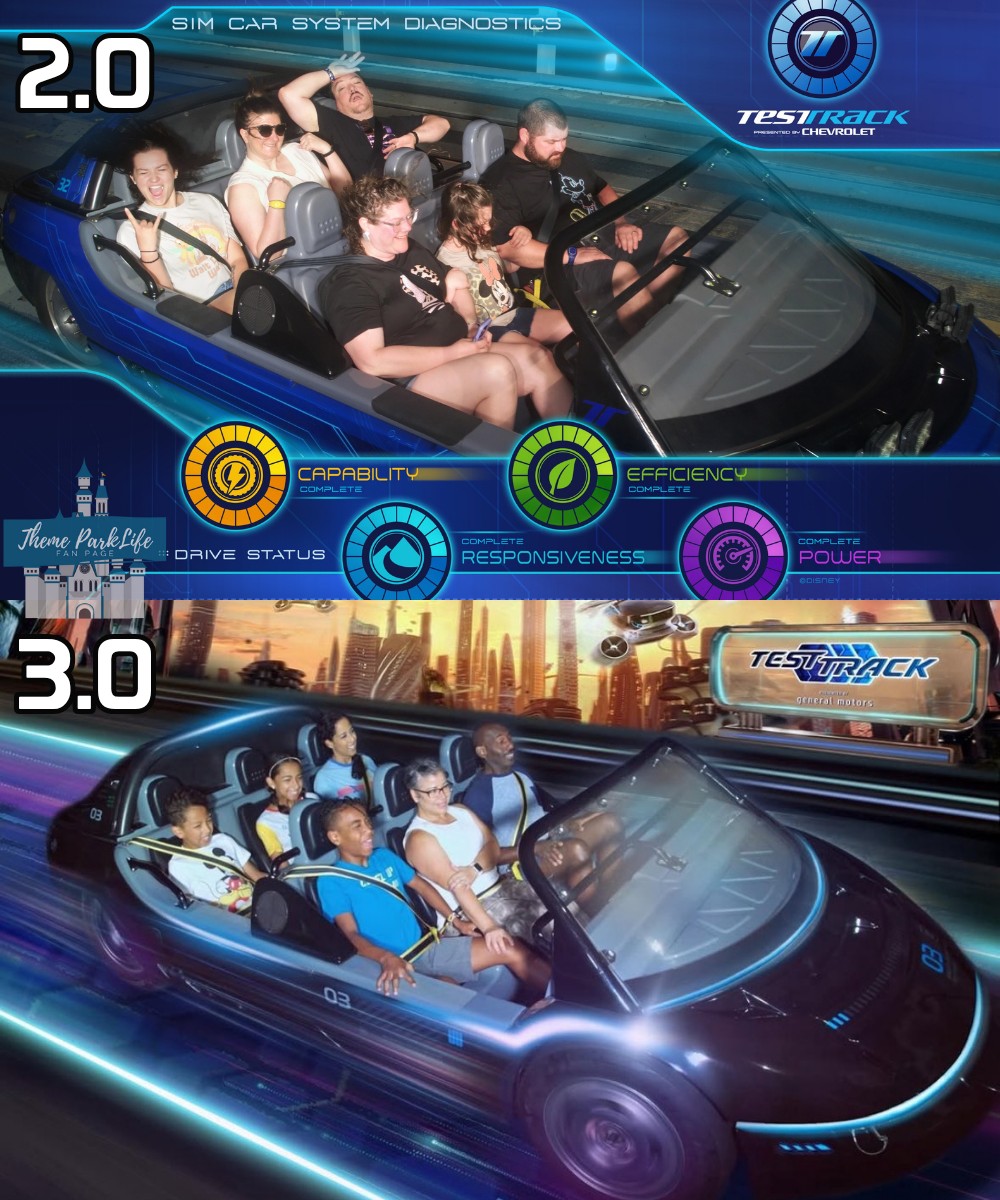 Theme - Side-by-side comparison of the ride photos for Test Track 2.0 ...