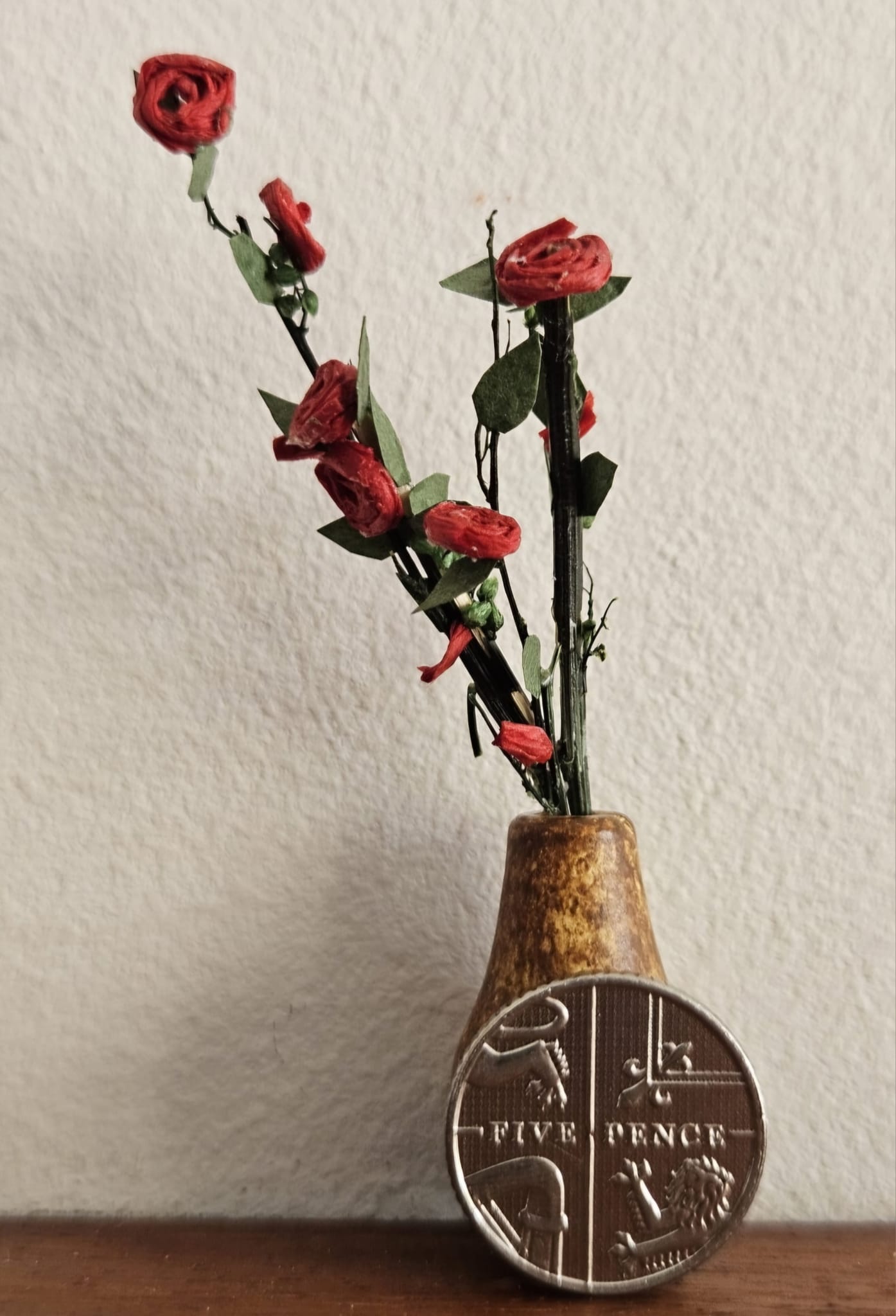 Pink Dollhouse Miniature Roses in a Clay Pot - Little Shop of