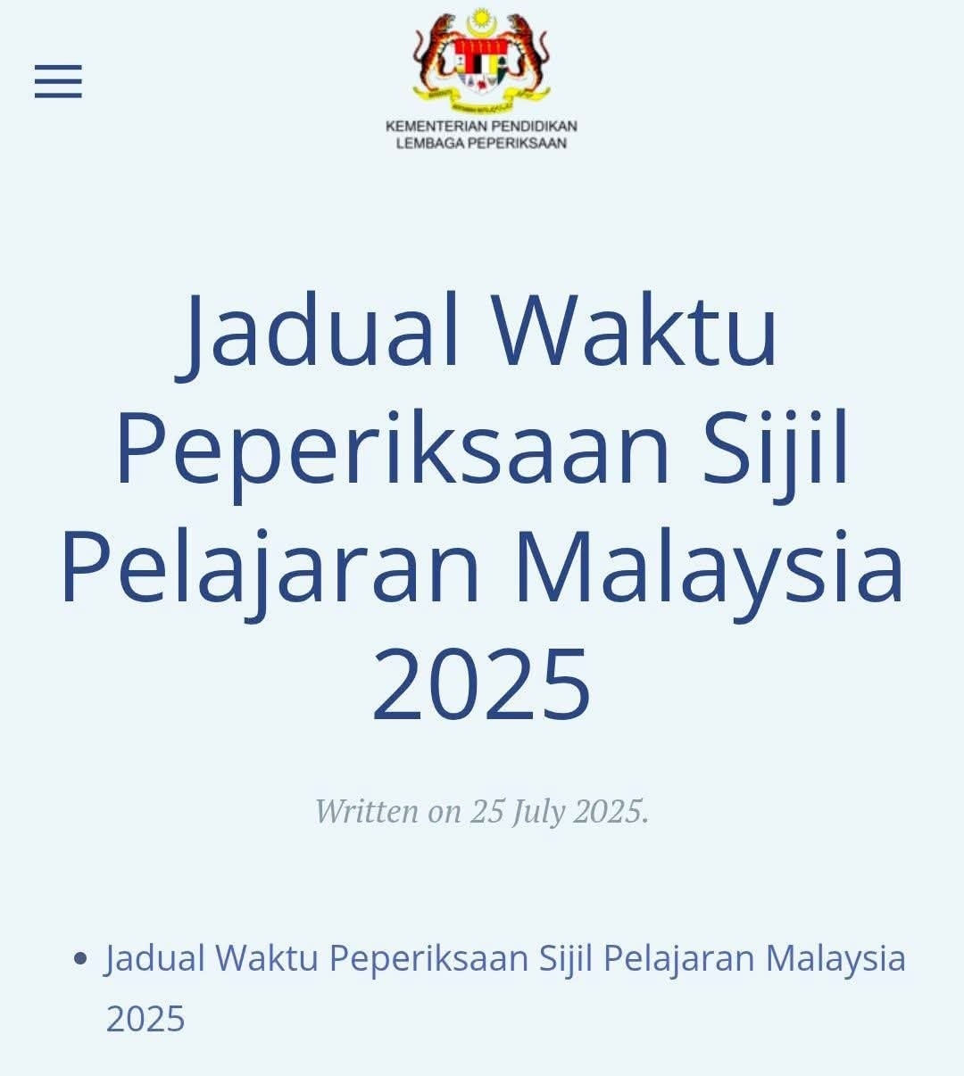 Smart - SPM 2025 lebih awal! Apa yang ibu bapa dan pelajar perlu buat ...