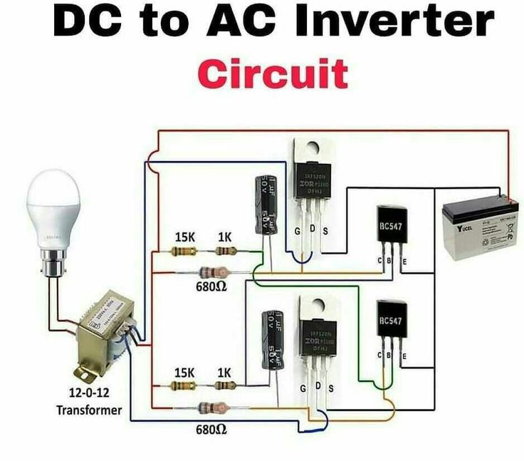Solar - This circuit diagram illustrates a basic DC to AC inverter ...