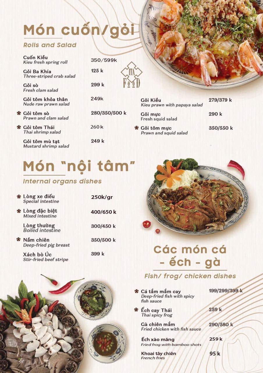 Menu ăn trưa-ăn tối của ita... - ITA Food - 24 Tô Hiến Thành