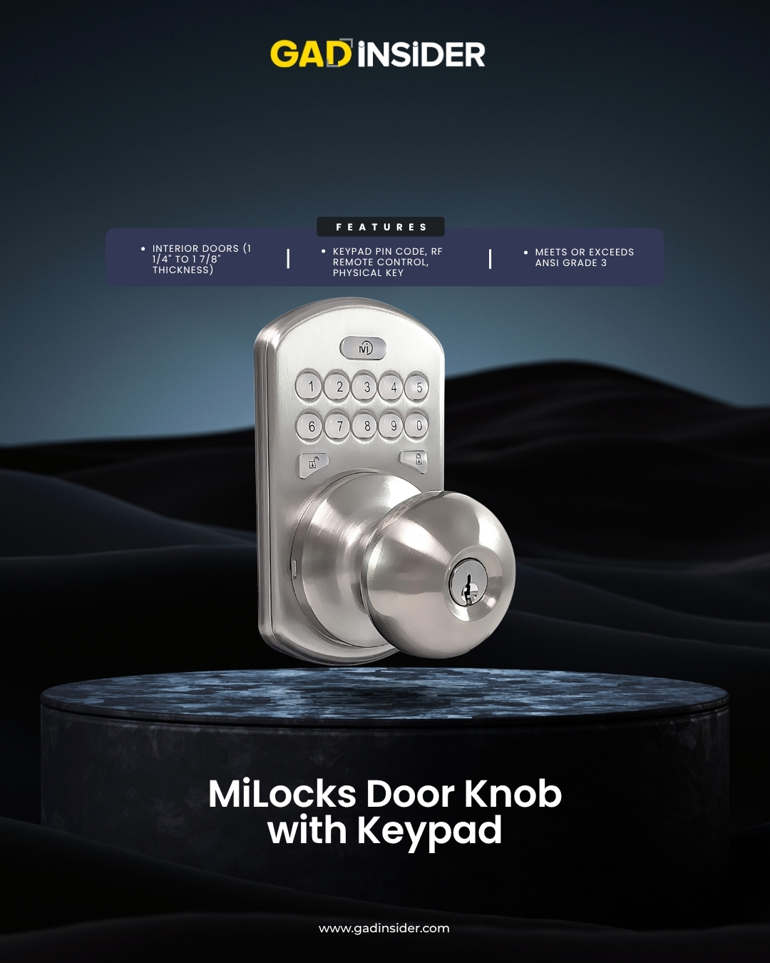 The MiLocks XKK-02AQ offers convenient keyless entry with keypad