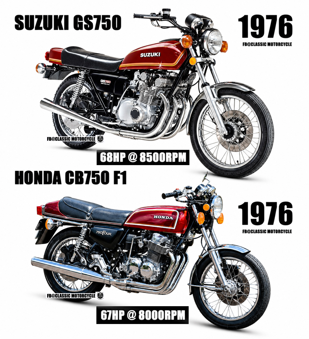 キャンベル 1976 Suzuki GS750 vs. Honda CB750 F1 Two Legends. One Era. In 1976