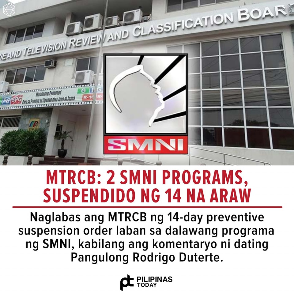 Pilipinas - Sa isang pahayag, inihayag ni MTRCB...