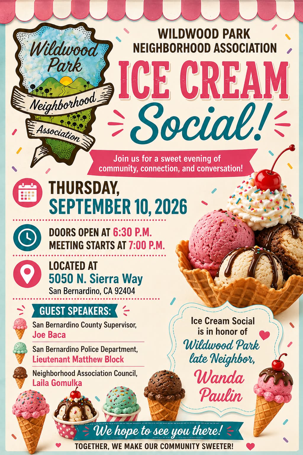 Come out this Thursday with the family and enjoy some ice cream