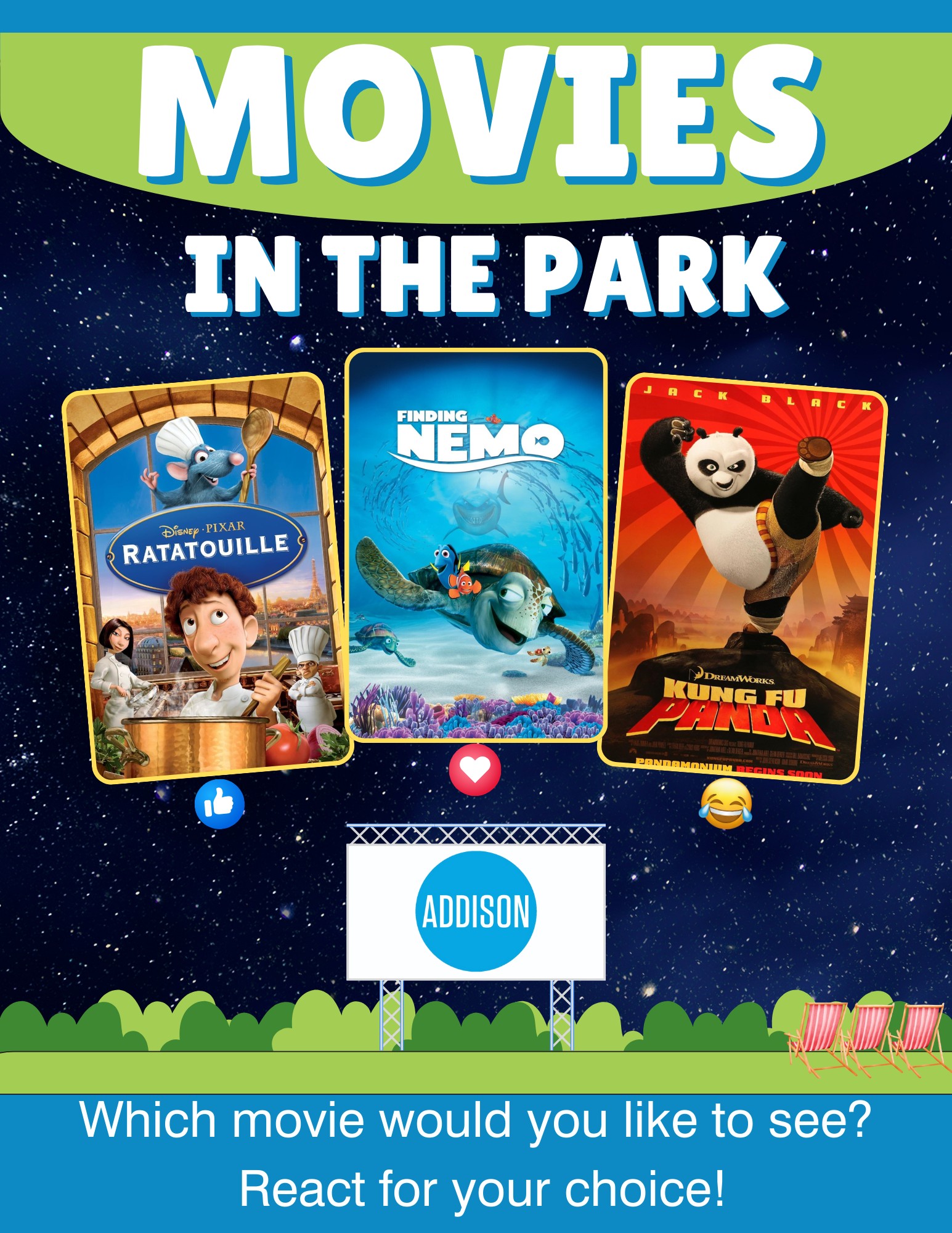 Addison - 🎬🍿 Movie Night in the Park - Vote for Your Favorite! 🍿🎬 We’re ...