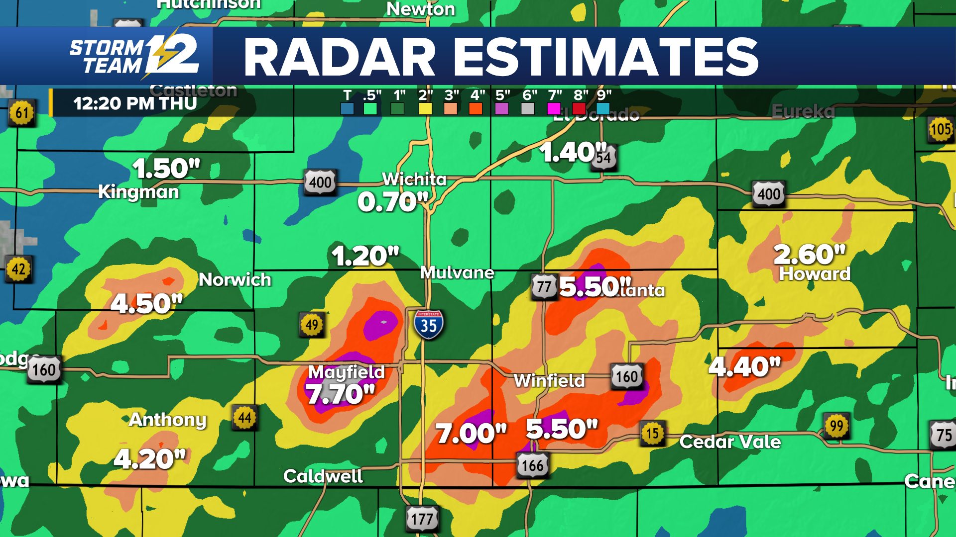 KWCH 12 News - Radar estimates are very high across south... | Facebook