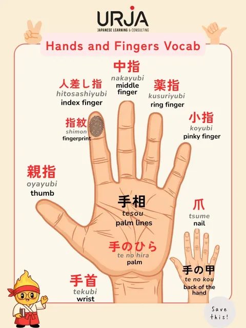 How to say fingers in Japanese?