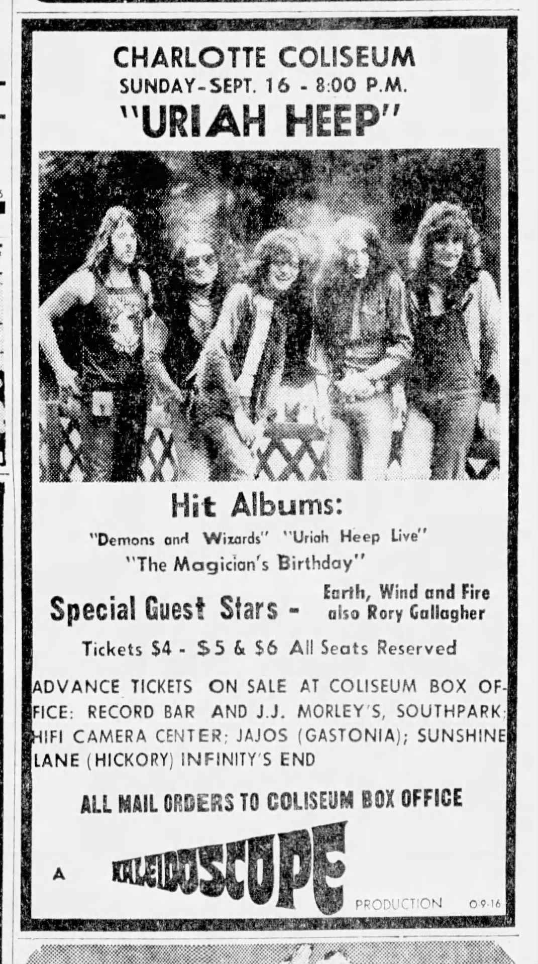 Uriah Heep tops bill in Allentown Pennsylvania in 1973