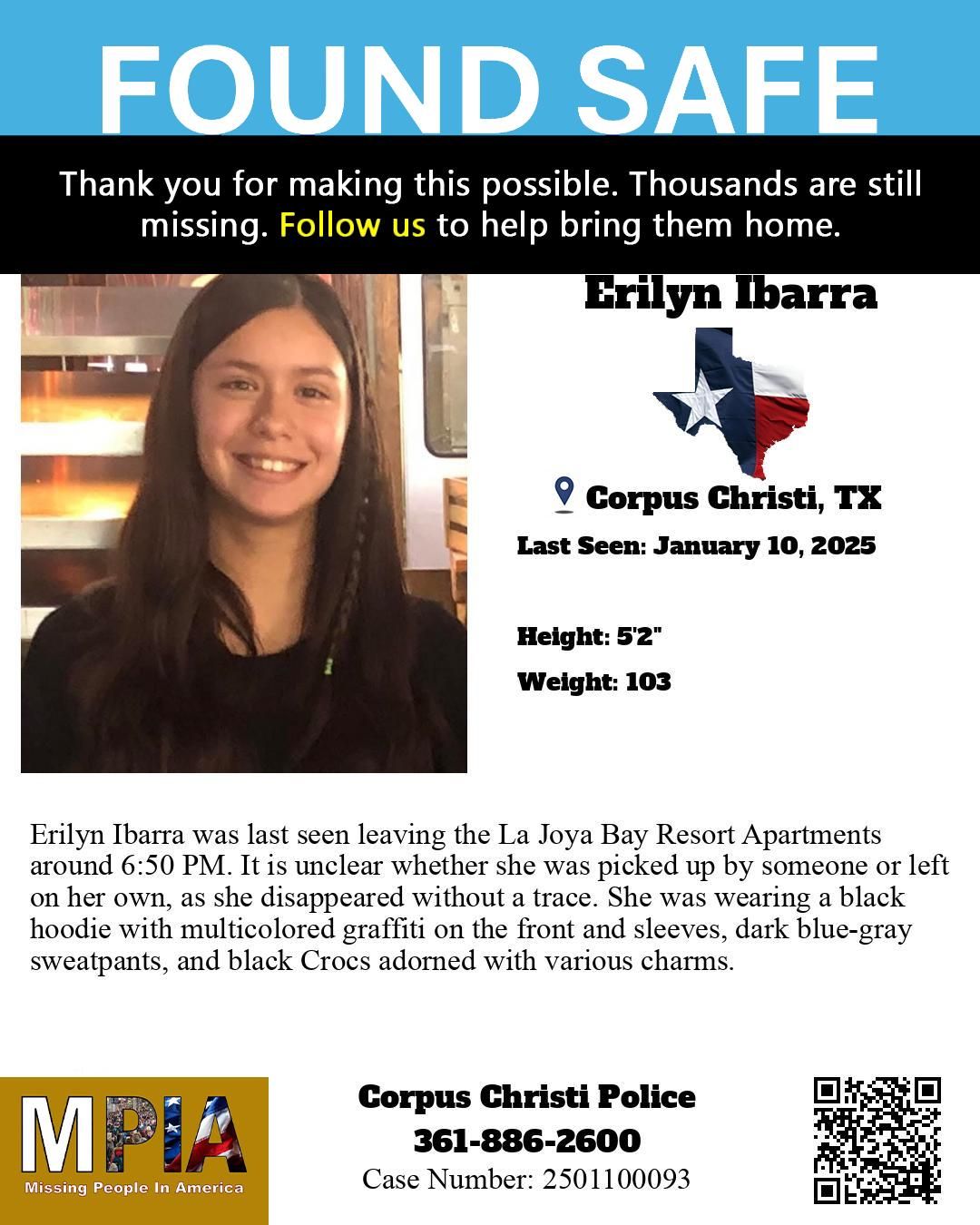 Update Found Safe Erilyn... - Missing People In America | Facebook