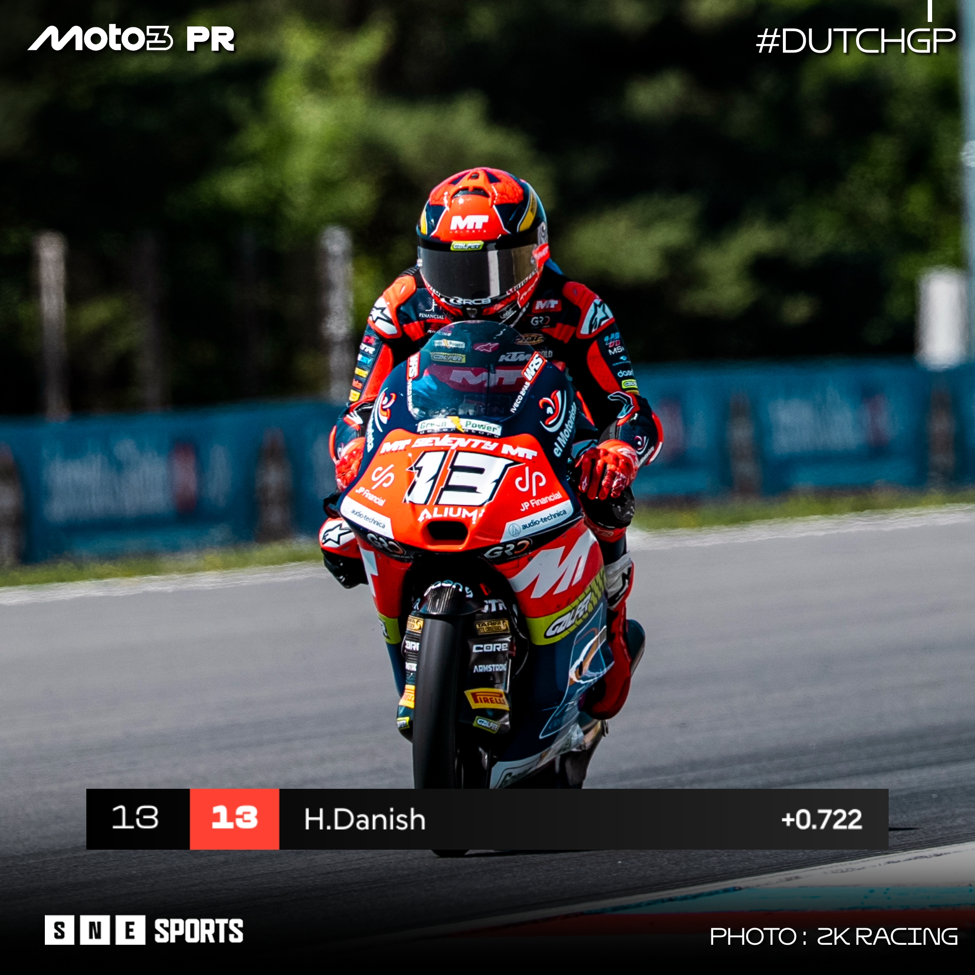 Hakim Danish finishes P13 in Moto3 2026 round 10