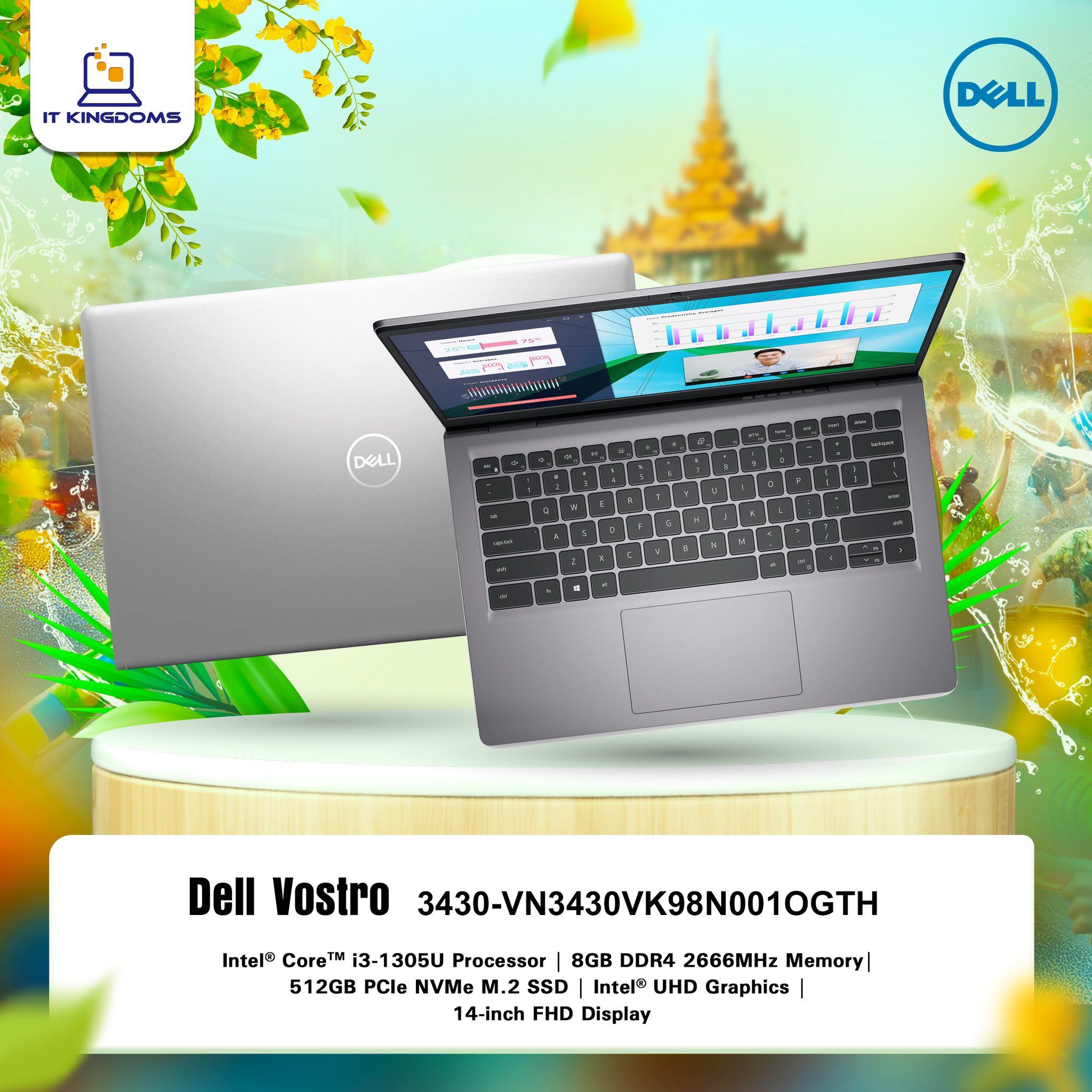 IT - Dell Vostro 14 3430 (i3 13th Gen) Intel (R) Core i3-1305U@1.6GHz ...