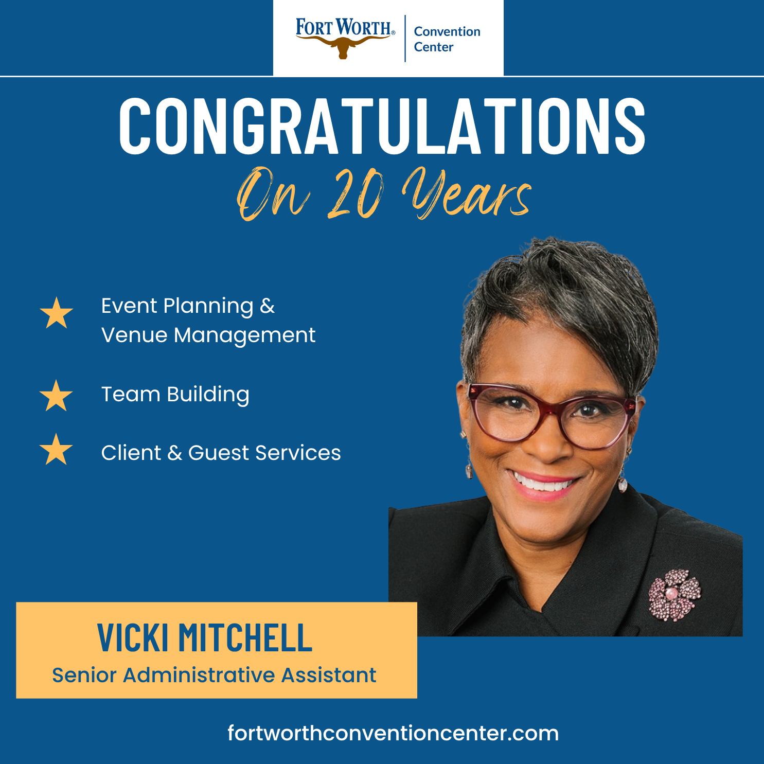 Fort - Three cheers for 20 years! Congratulations to Vicki Mitchell ...