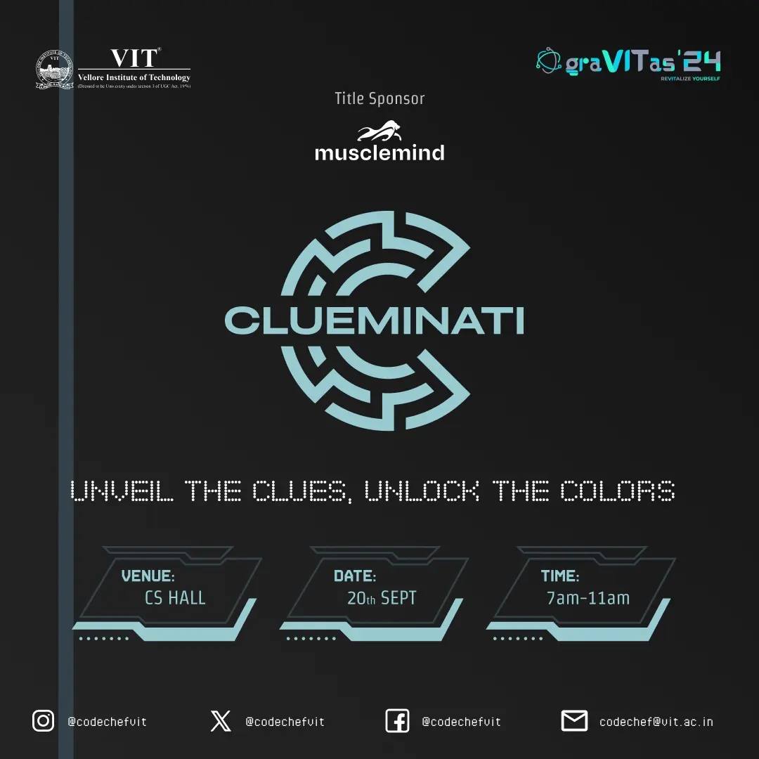 CodeChef-VIT - Welcome to Clueminati 2.0 – a dystopian world drained of ...