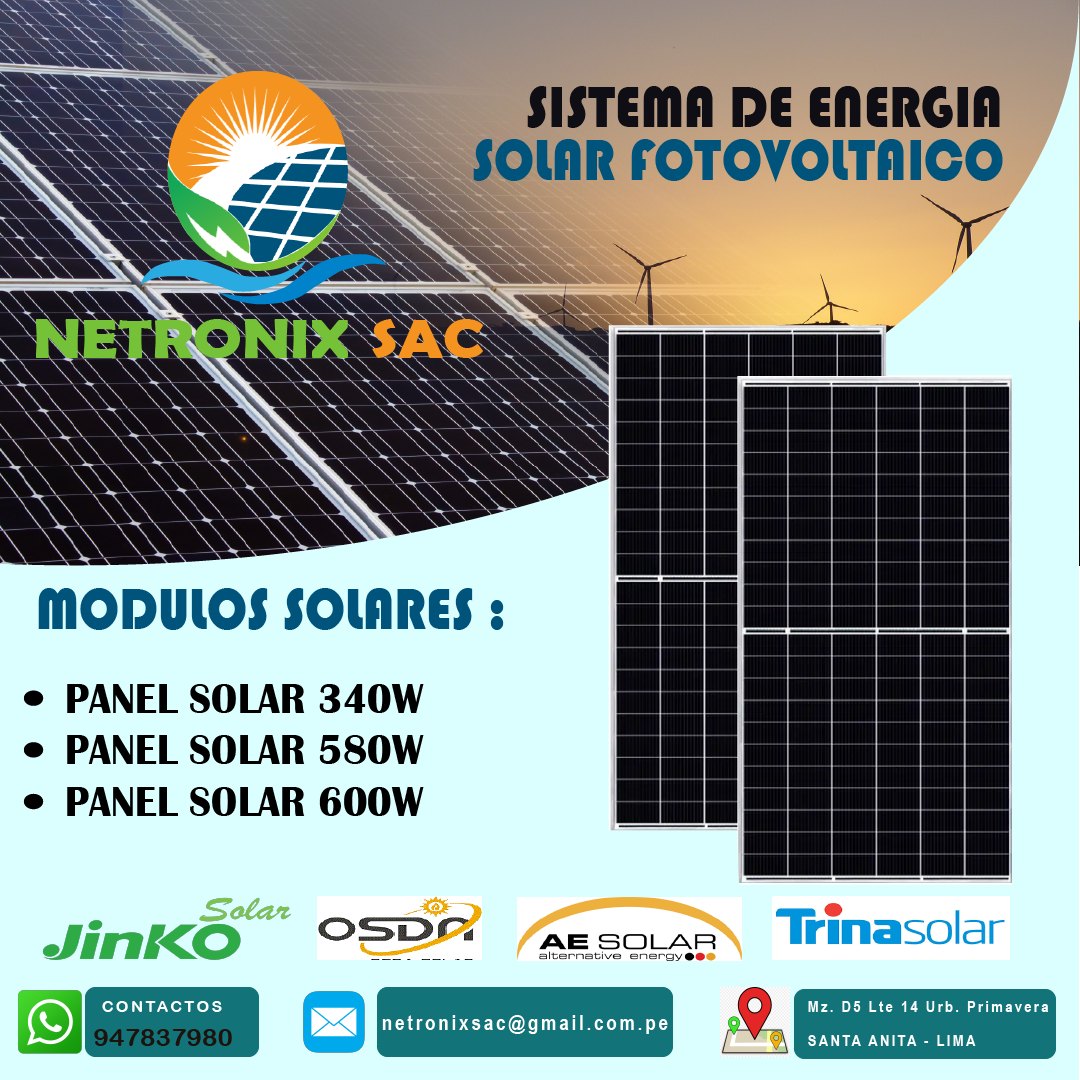 Netronix SAC - 🇵🇪 IMPORTADOR DIRECTO DE PANELES SOLARES EN...