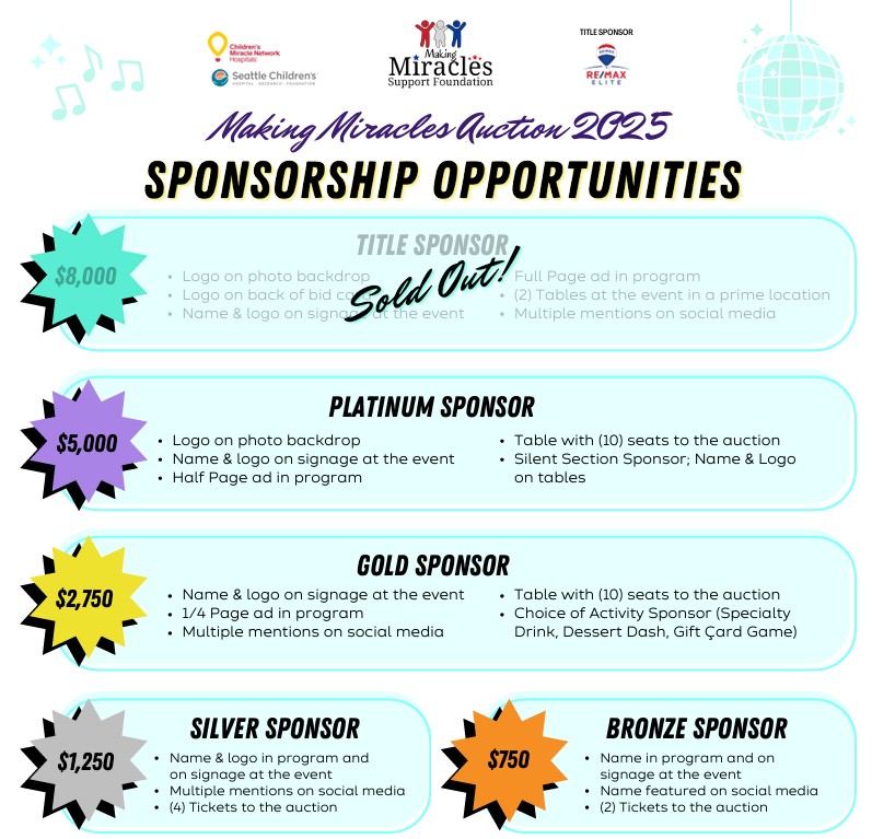 🎉💃 Sponsor the 2025... - Making Miracles Support Foundation | Facebook
