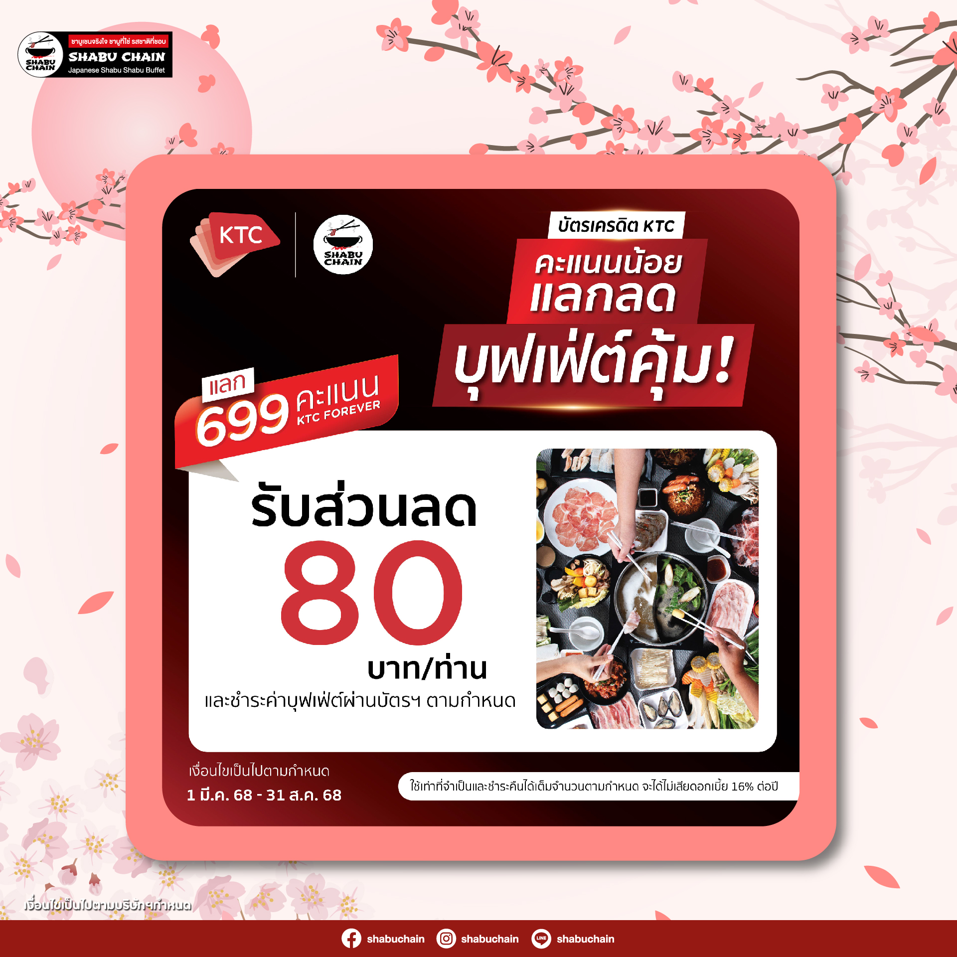Shabu - 🚩KTC FOREVER 699 คะแนนรับส่วนลด 80 บาท โปรโมชั่นบัตรเครดิต KTC ...