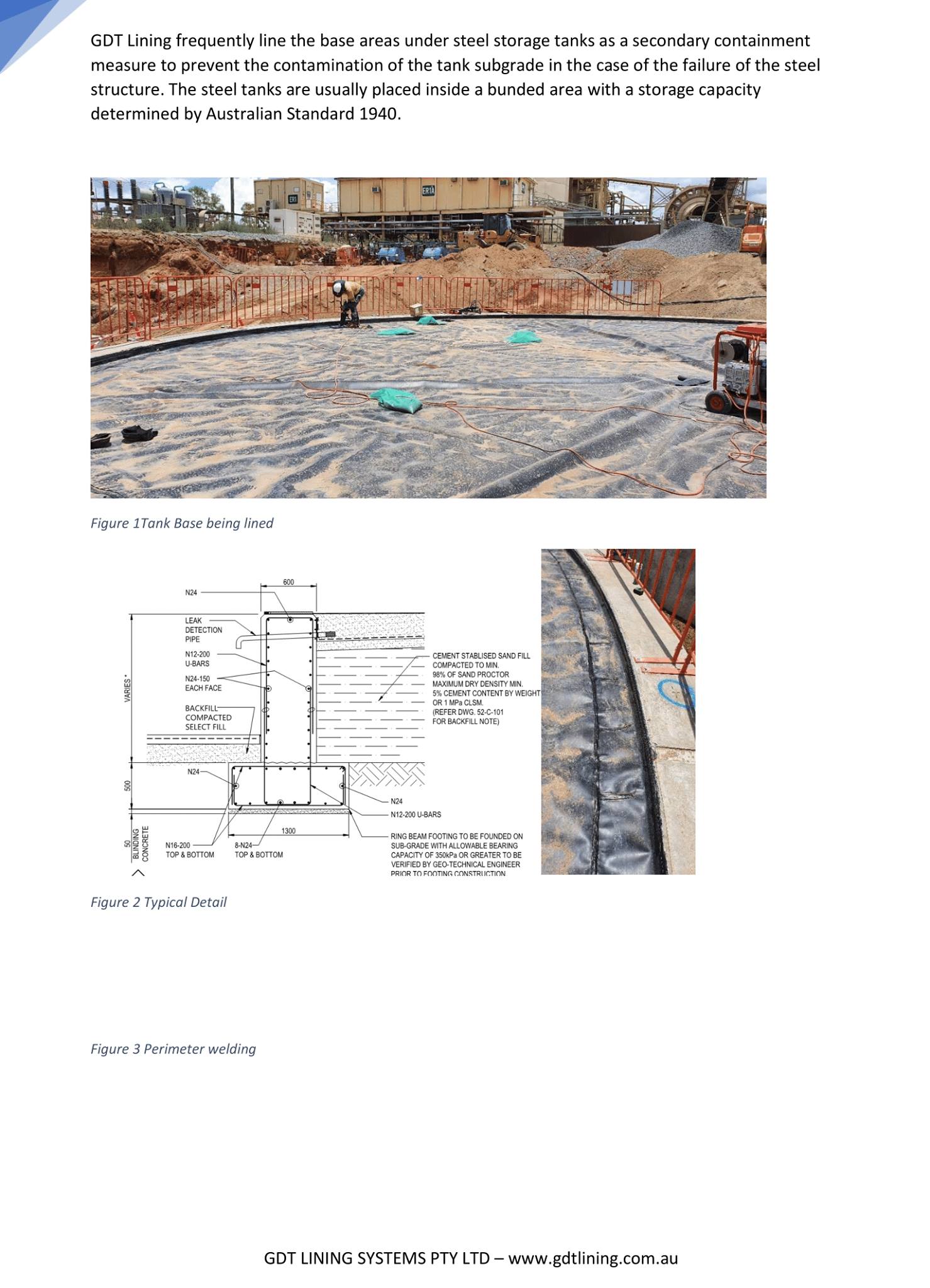 GDT Lining Pty. Ltd. - GDT Lining frequently lines the base areas under ...
