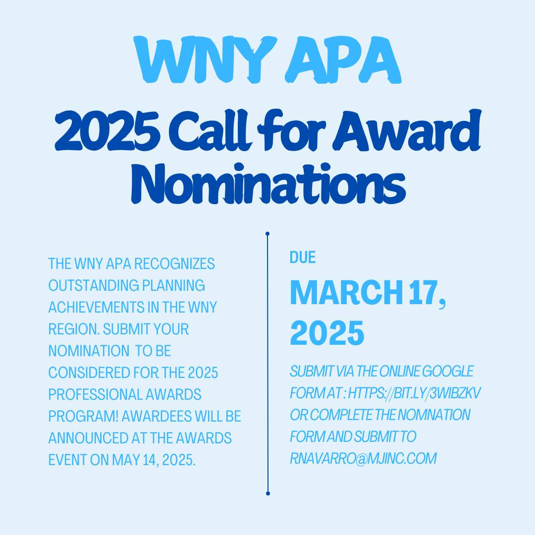 WNY - 2025 WNY APA Call for Awards is now live! The WNY Section of APA ...