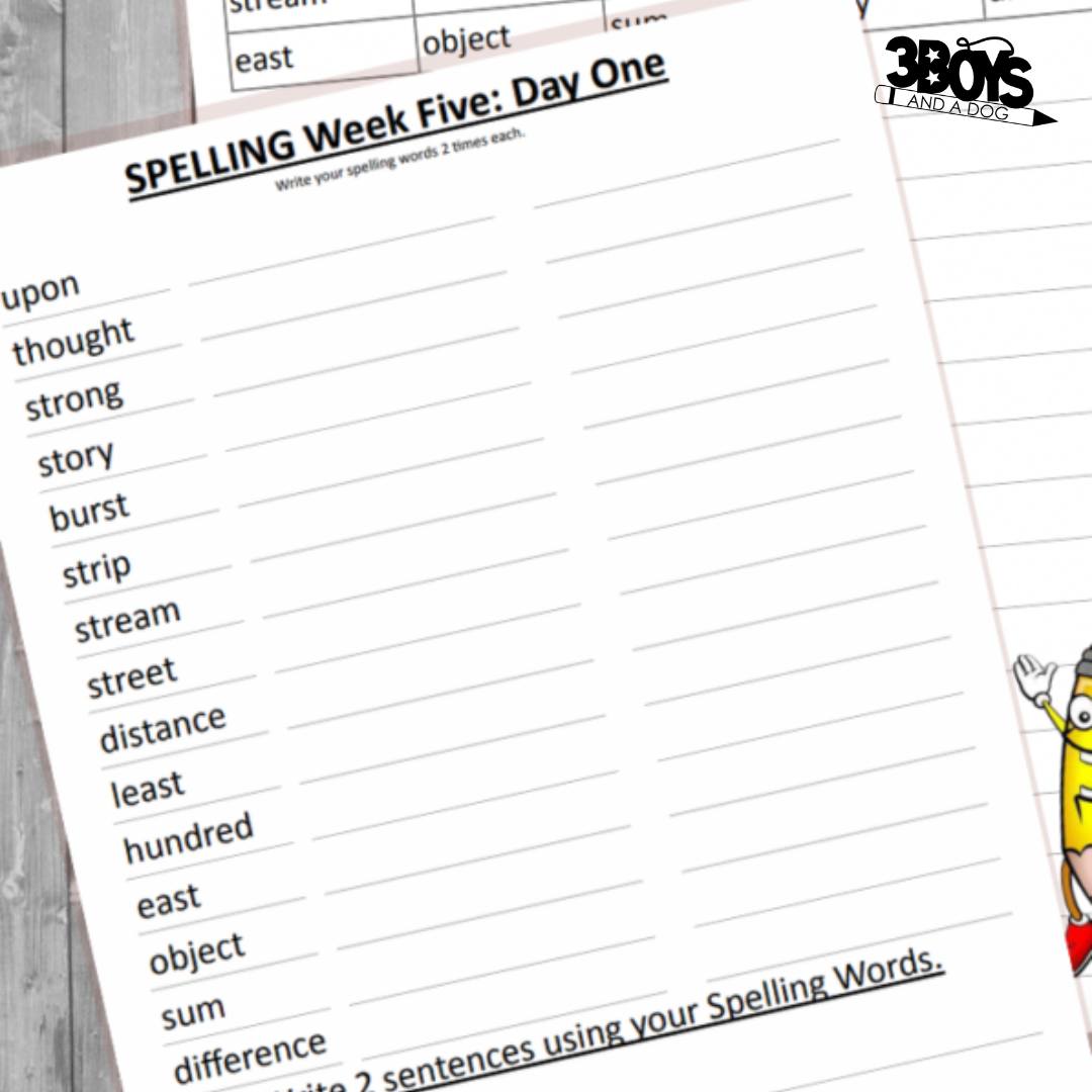 3 Boys - 📚 Third Grade Spelling Curriculum: Week Five 📚 Use this free ...