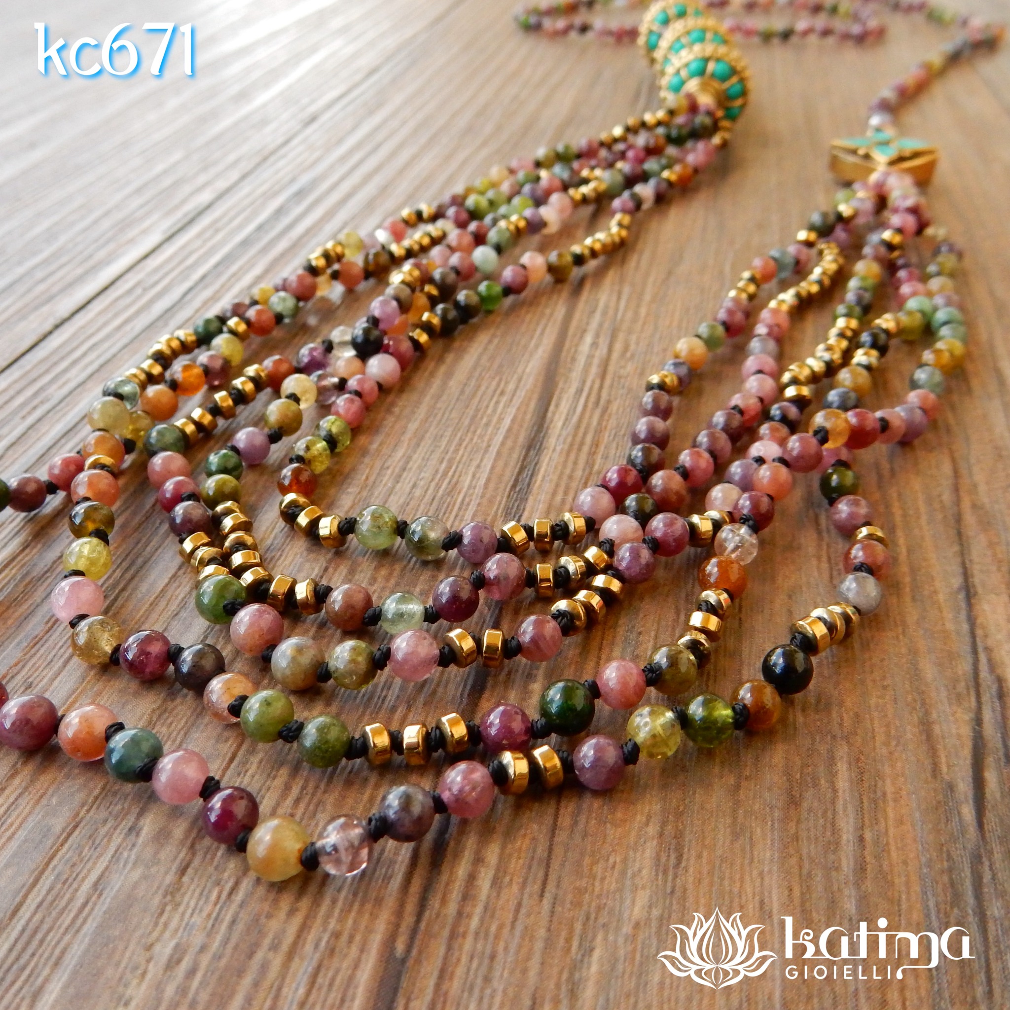 Craftdady 12 set di perline guru a 3 fori da 10 mm, perline in cristallo naturale di grado A, pietra preziosa naturale Mala buddista per la creazione di gioielli, foro