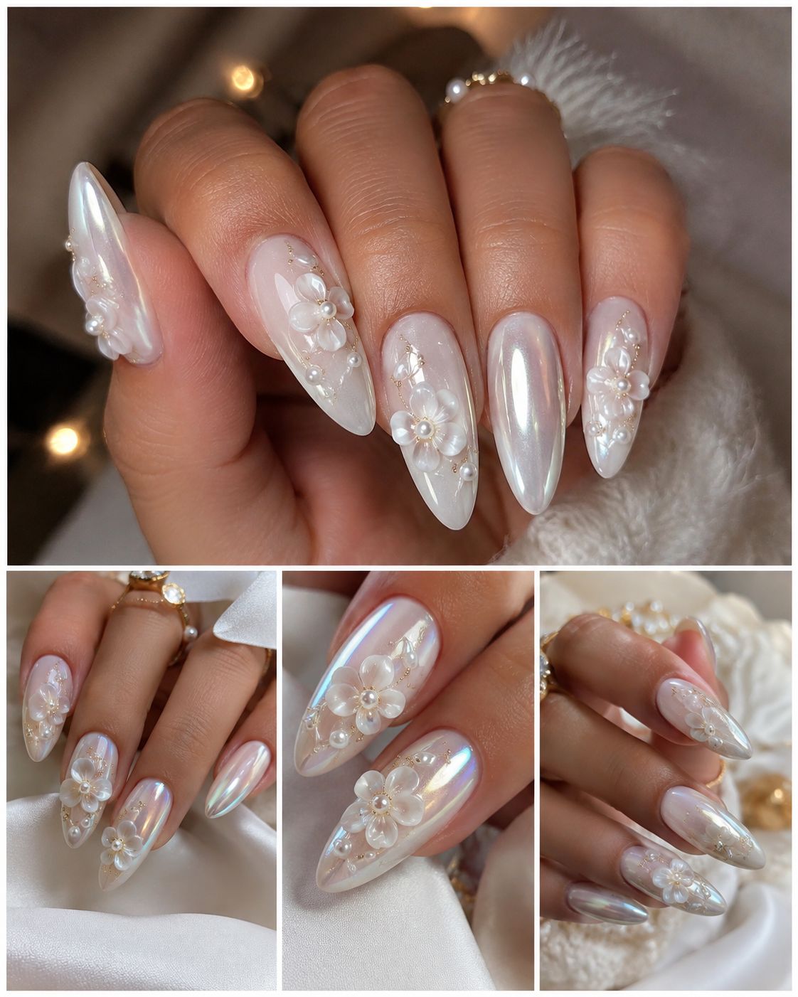 homecoming nails for white dress with pearl detail in northwest Ohio YGroup_harvey