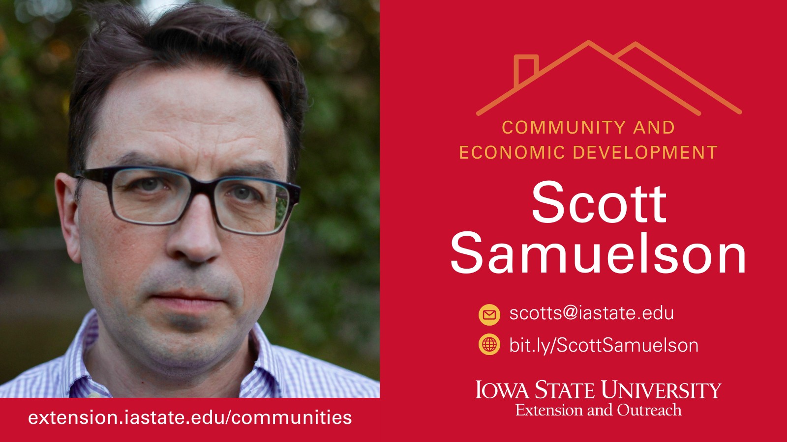 Iowa - Join Scott Samuelson for a public presentation on 