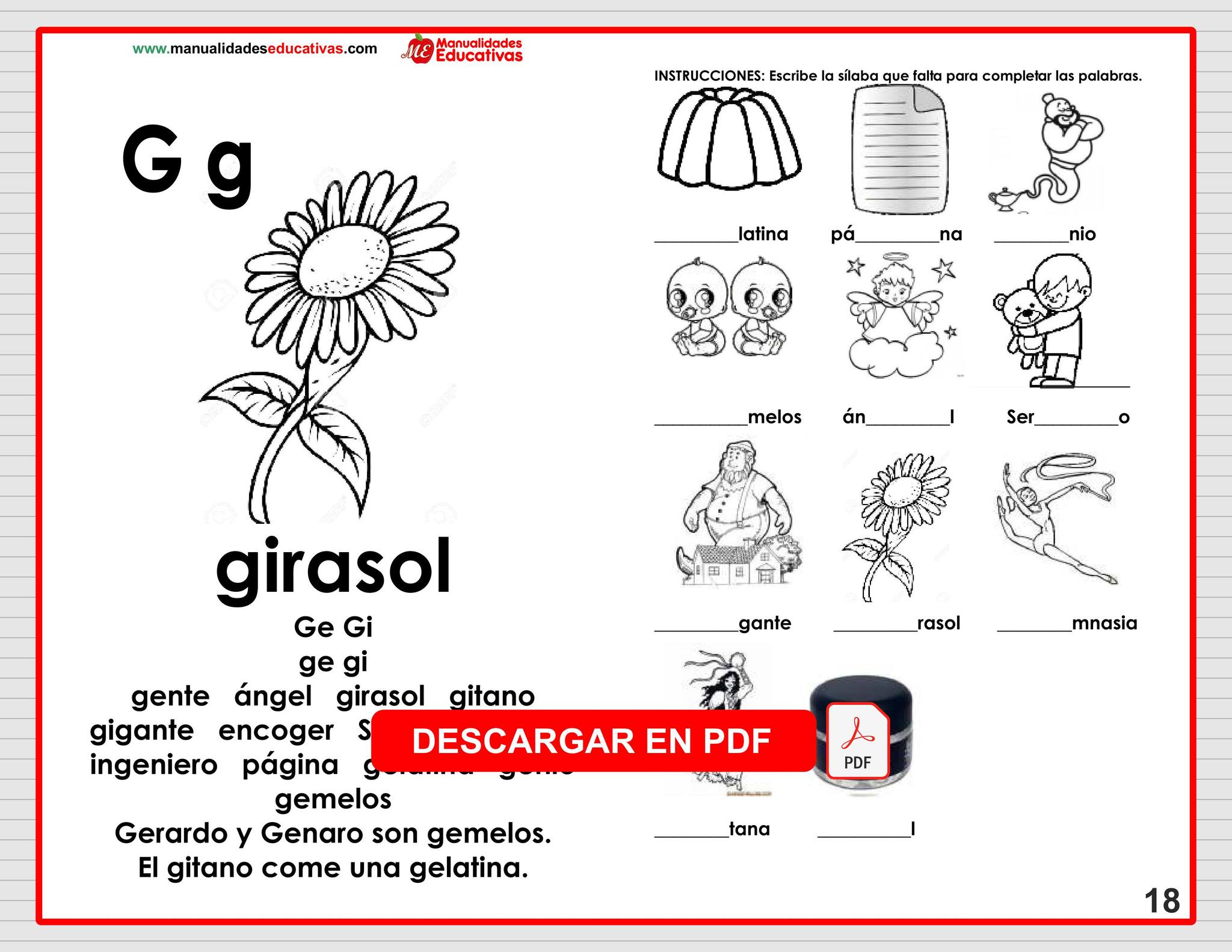 Material Educativo - Fichas para Enseñar a leer y escribir Sílabas. ⭕ ...