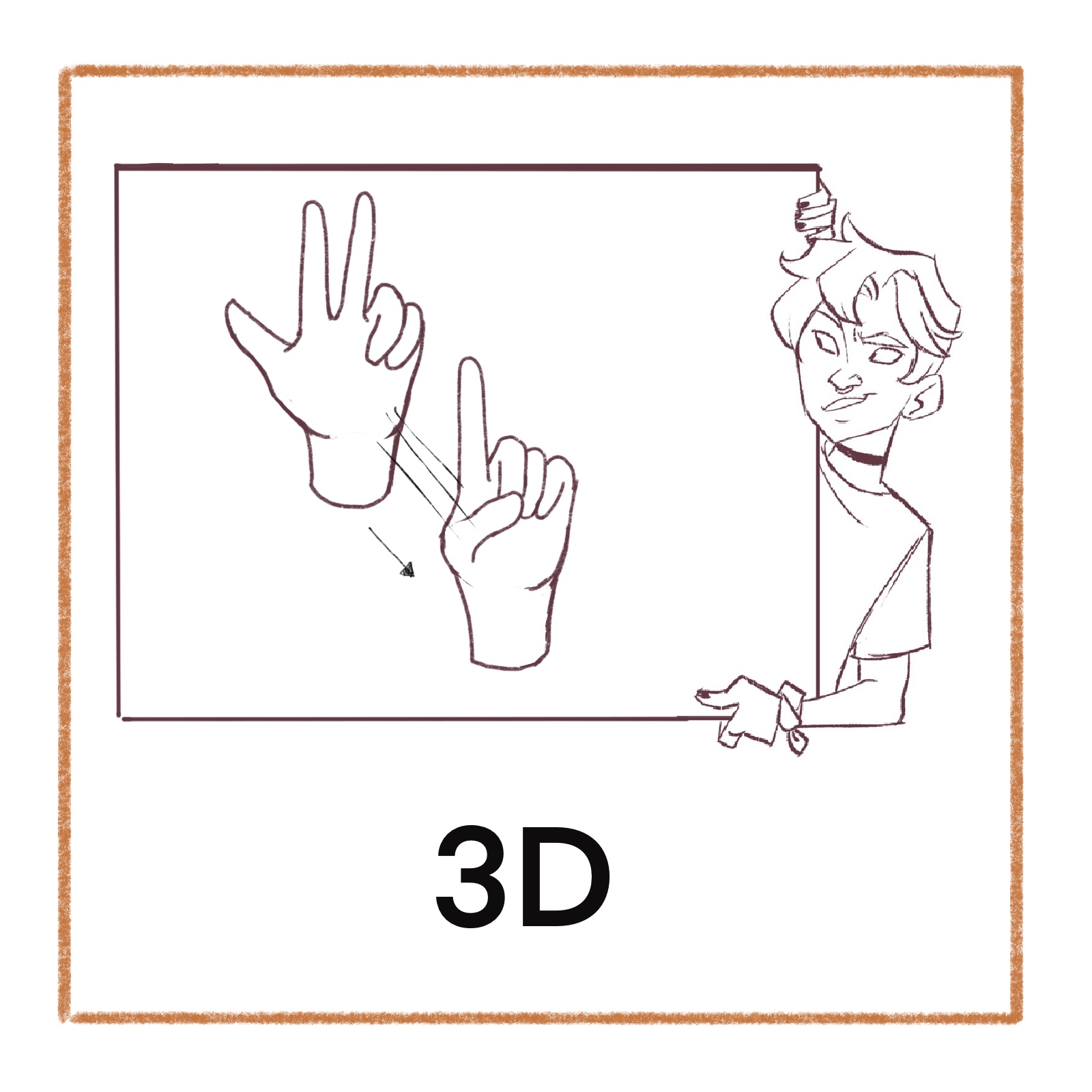 Here is the sign language for "3D".... - Signing Animation