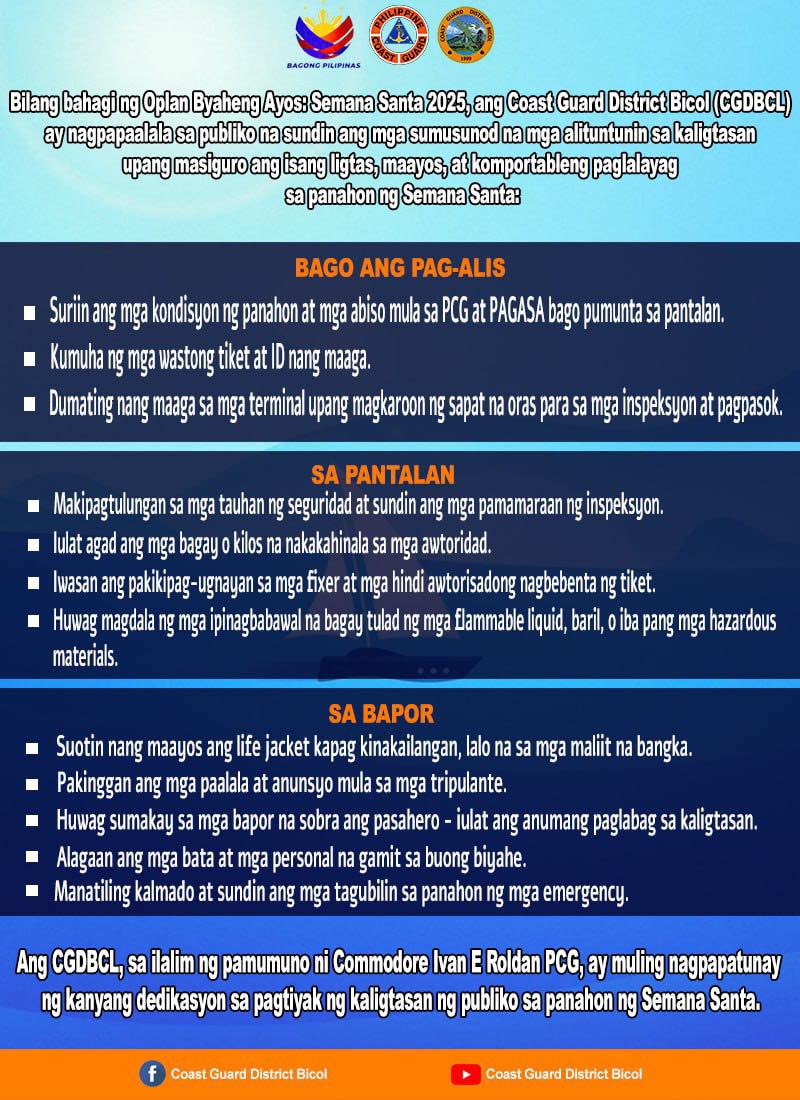 Coast - Bilang bahagi ng Oplan Byaheng Ayos: Semana Santa 2025, ang ...