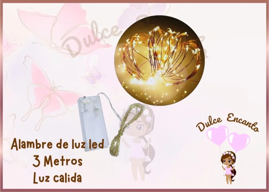 Dulce - Alambre luz led de 3 metros! Ideal para decorar centro de mesas ...