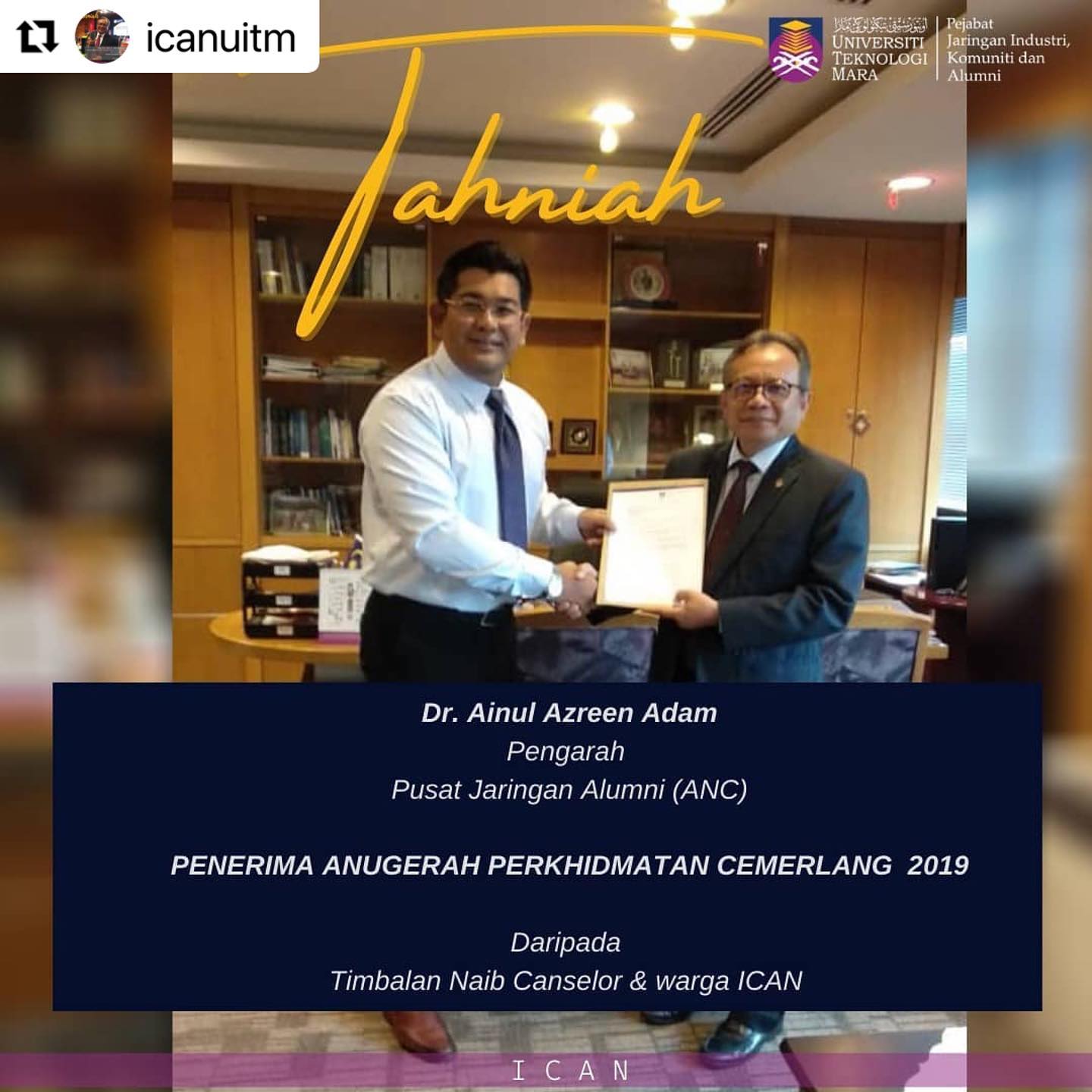 TAHNIAH diucapkan kepada Dr... - Pusat Jaringan Alumni UiTM | Facebook