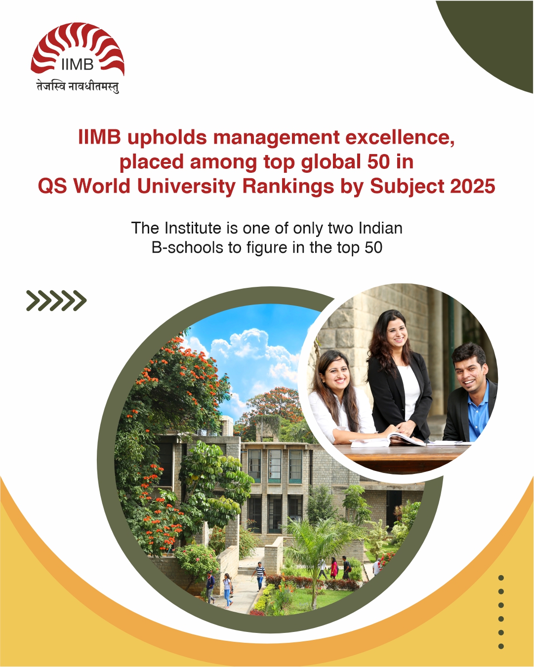 IIM Bangalore - The QS World University Rankings by Subject 2025 have ...