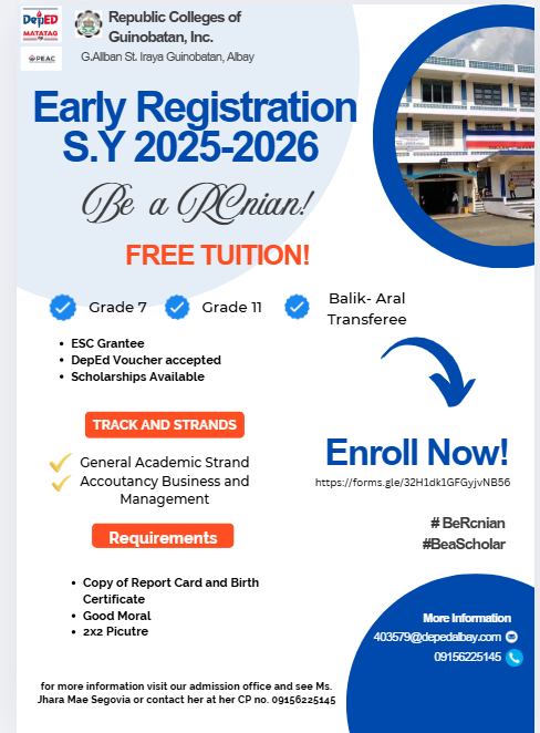 Republic Colleges of Guinobatan, Inc. -RCGI | Guinobatan